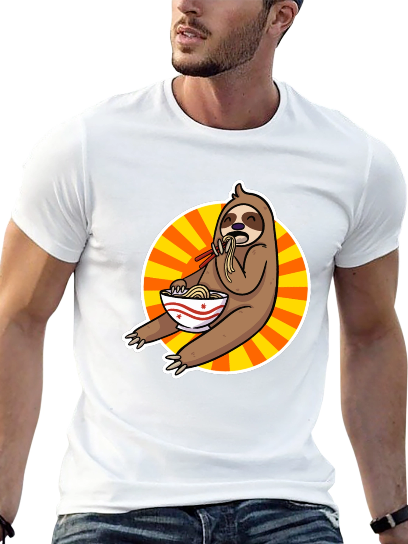 Sloth Ramen T-Shirt - Funny Cartoon Design