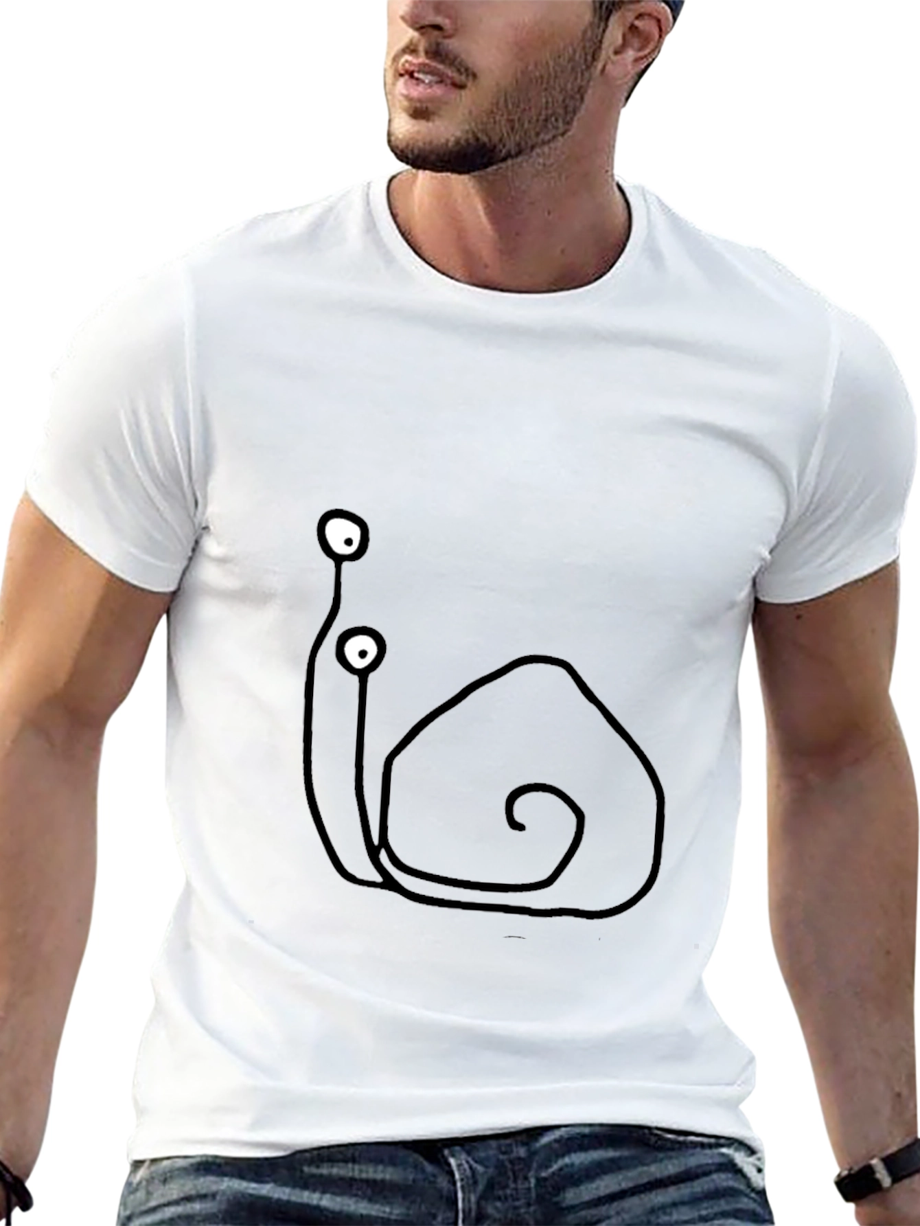 Snail Graphic Tee - Quirky Black Cotton T-Shirt