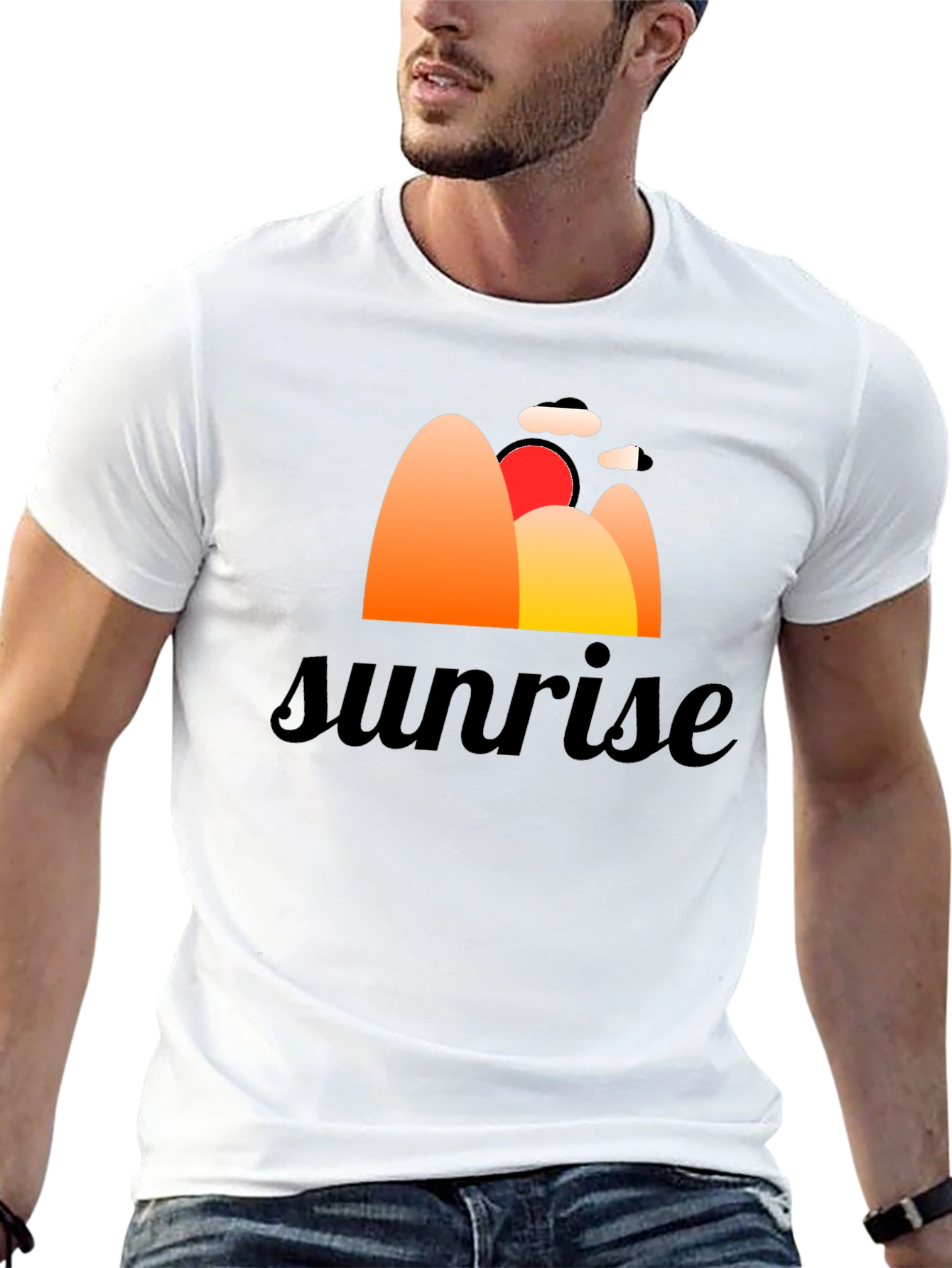 Sunrise Graphic Tee - Retro Style Black T-Shirt