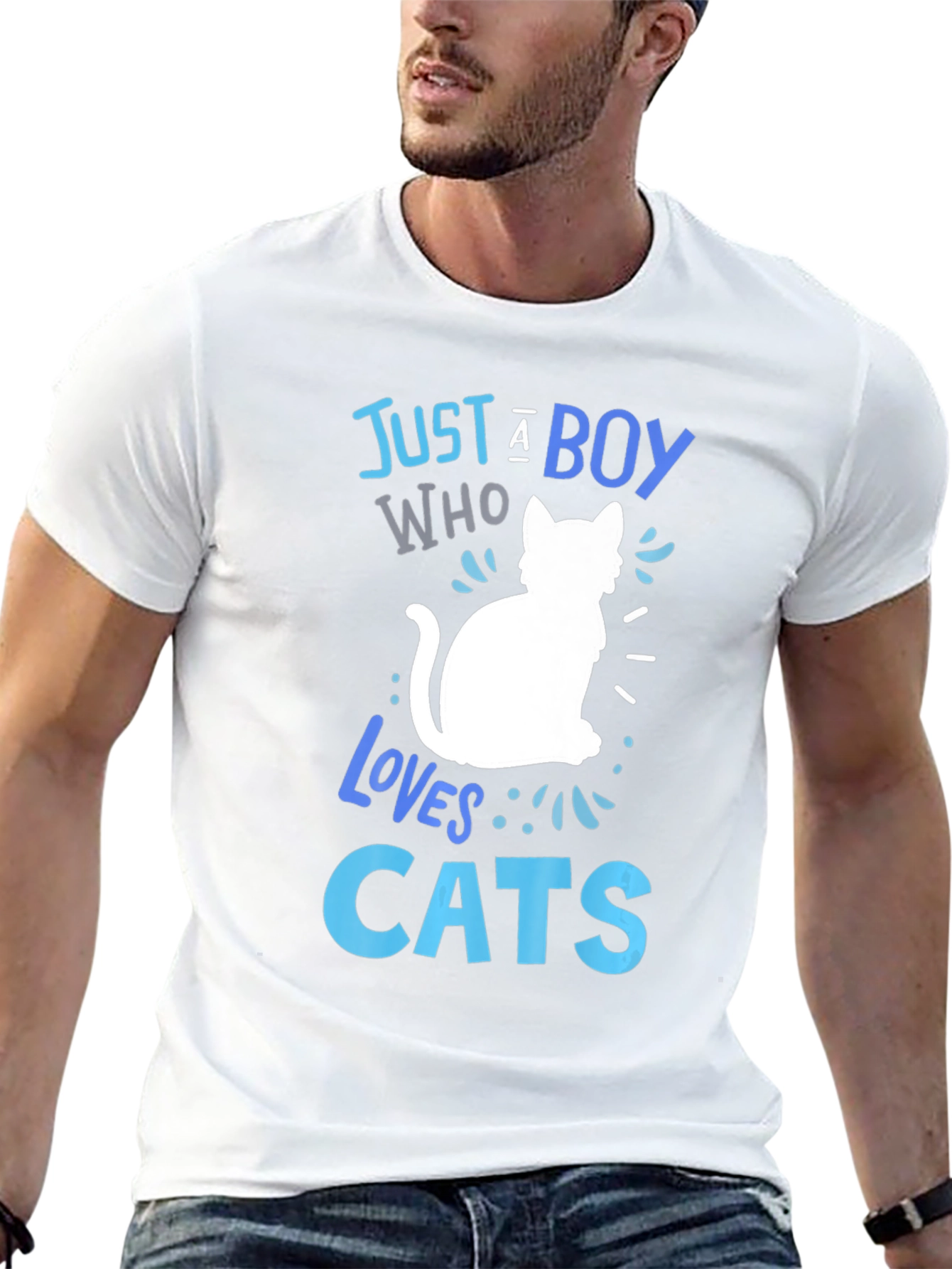Just a Boy Who Loves Cats Graphic T-Shirt