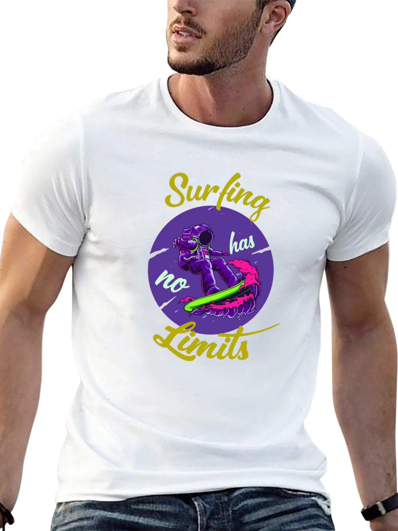 Surfing Has No Limits Graphic T-Shirt
