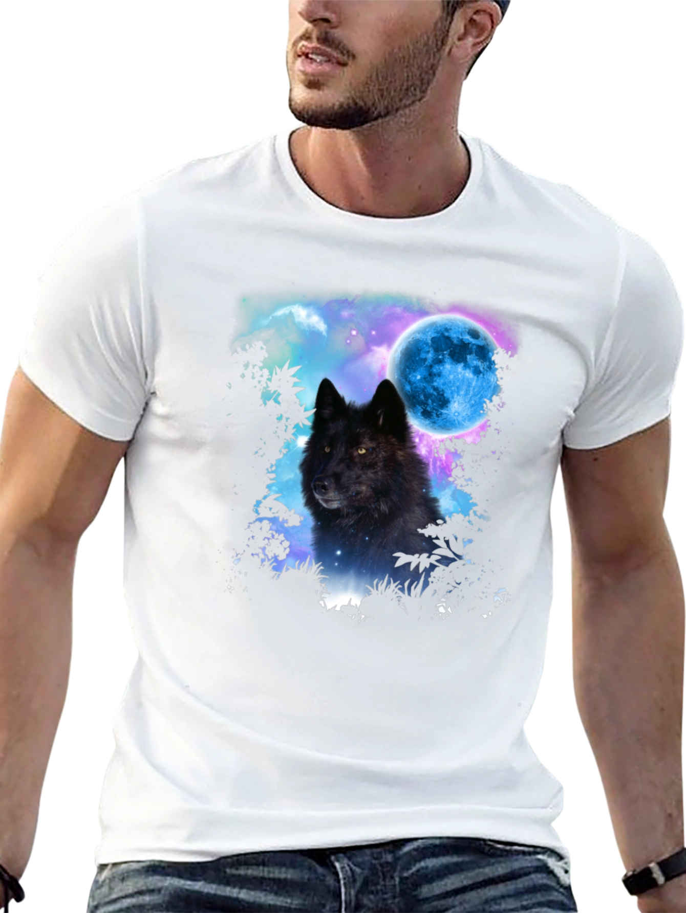 Wolf Moon Graphic Tee - Mens Black T-Shirt