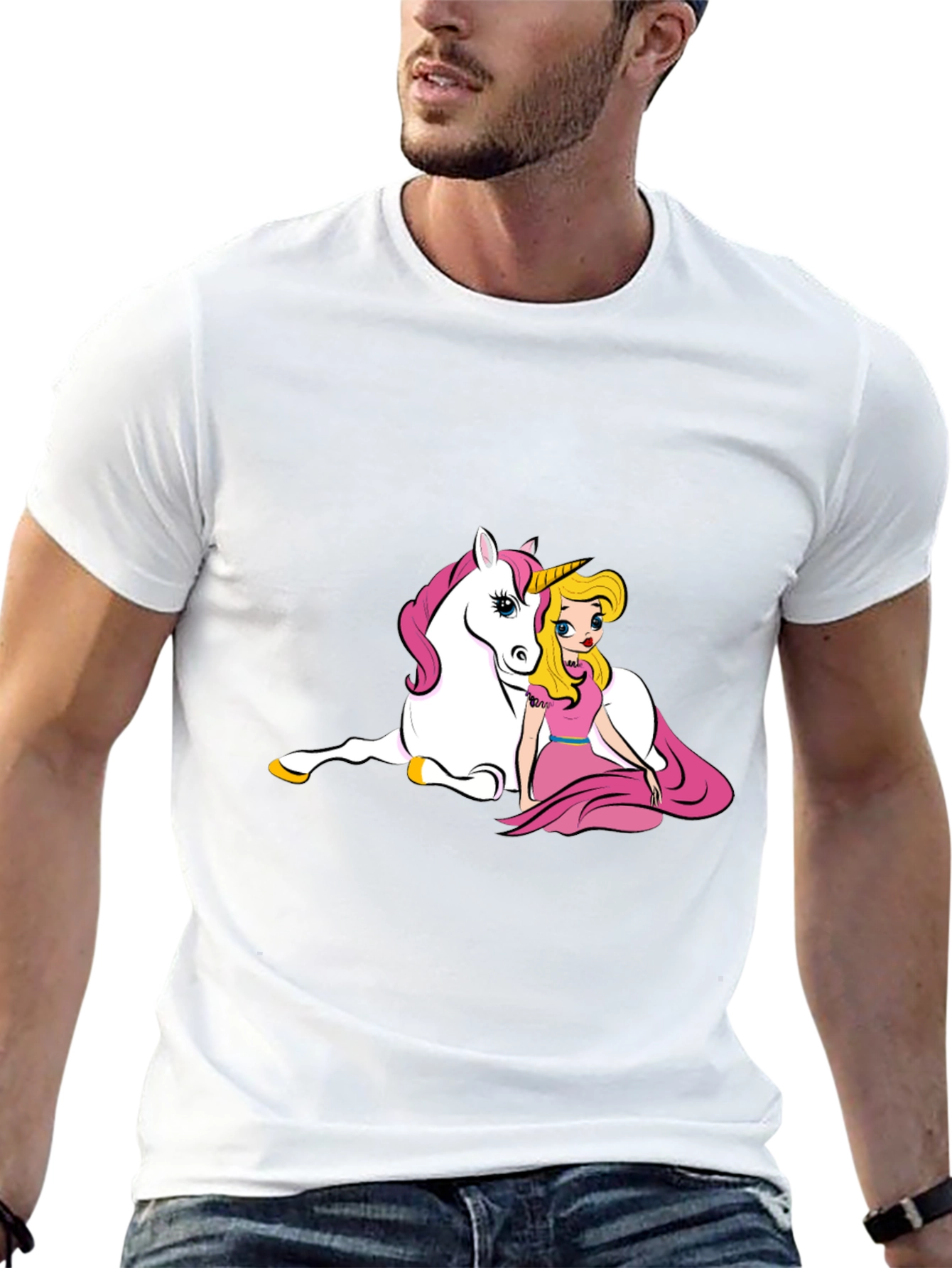 Unicorn & Princess Black T-Shirt