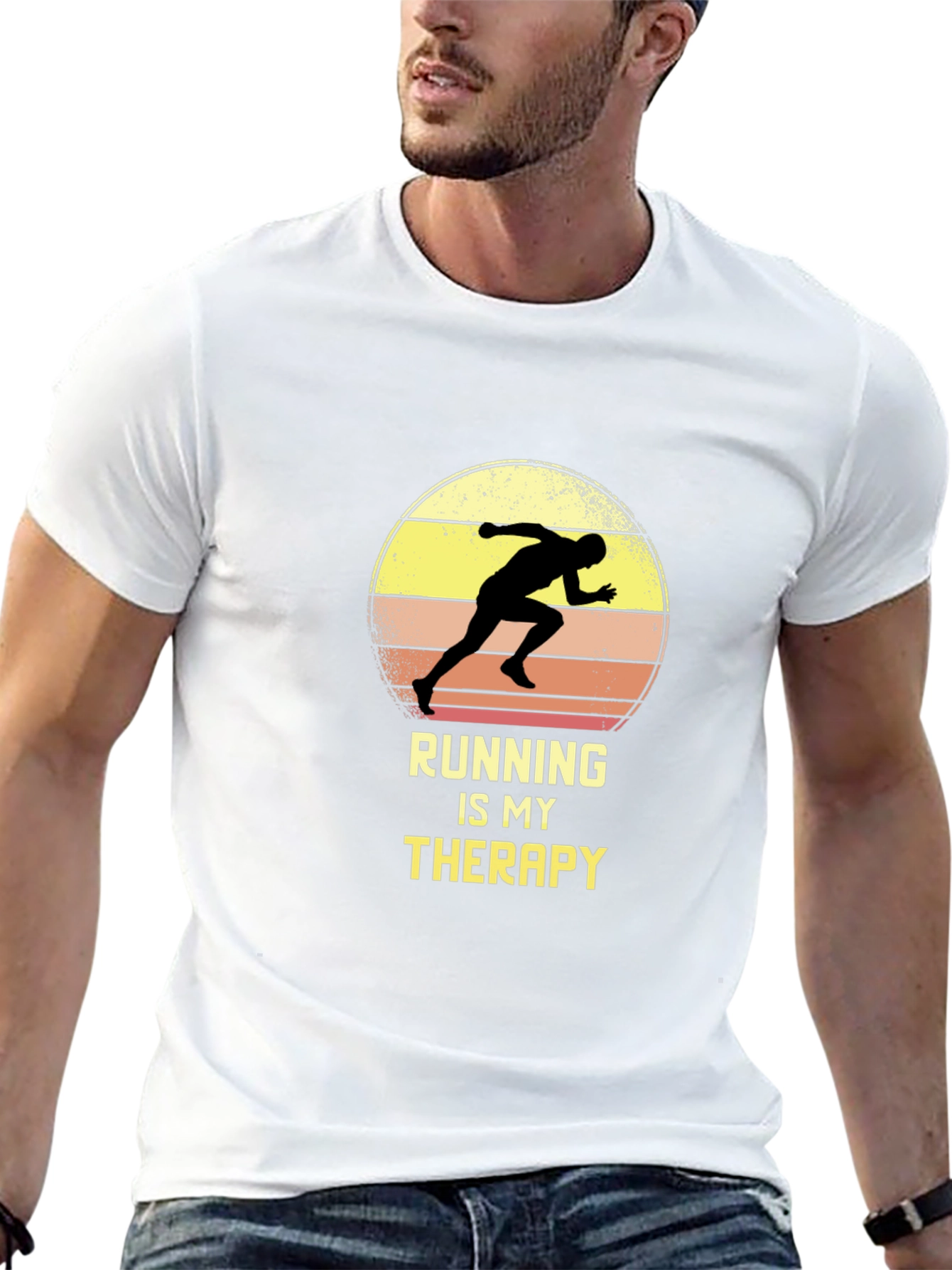Running Is My Therapy T-Shirt - Black