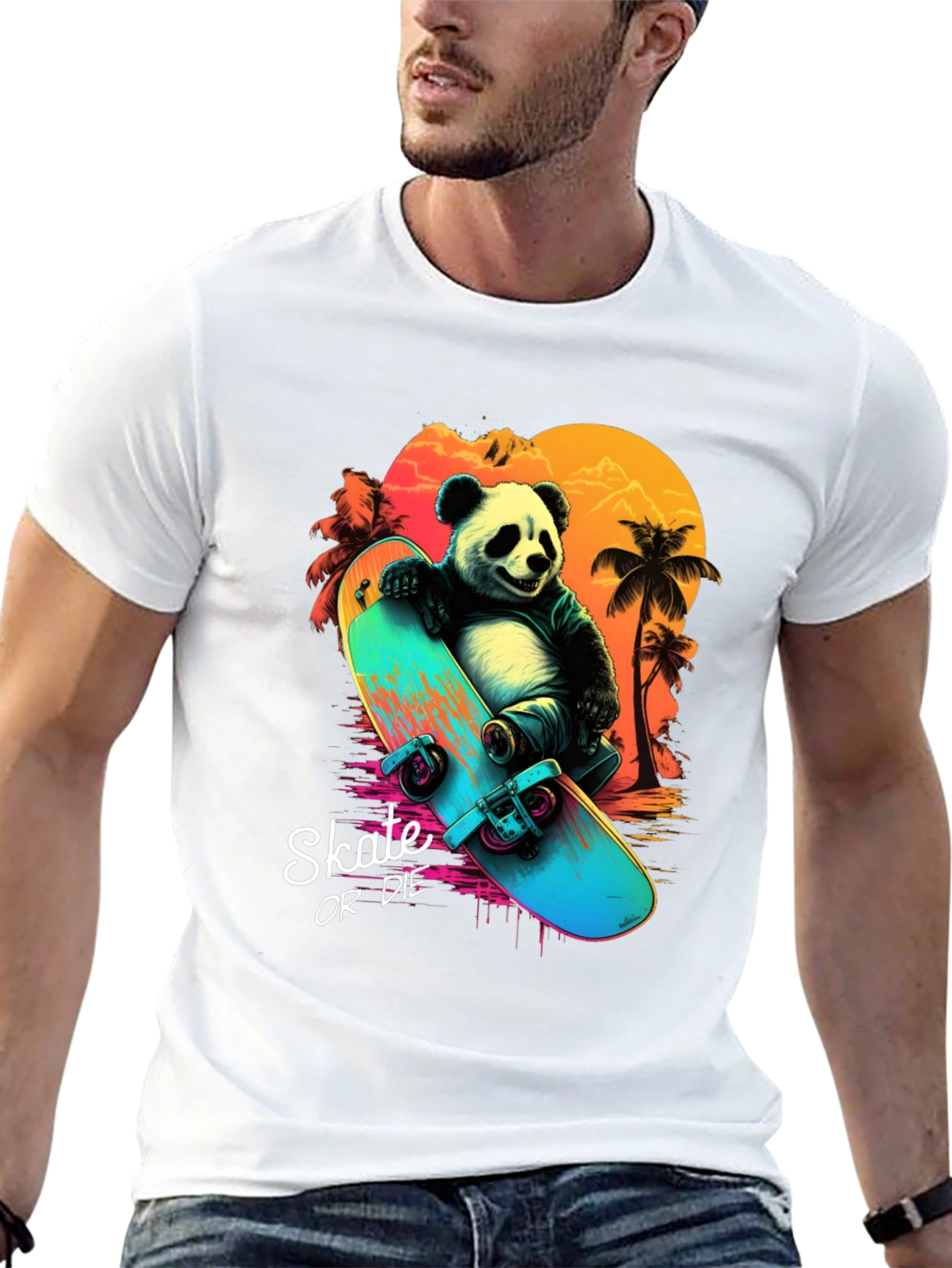 Panda Skate or Die Graphic T-Shirt