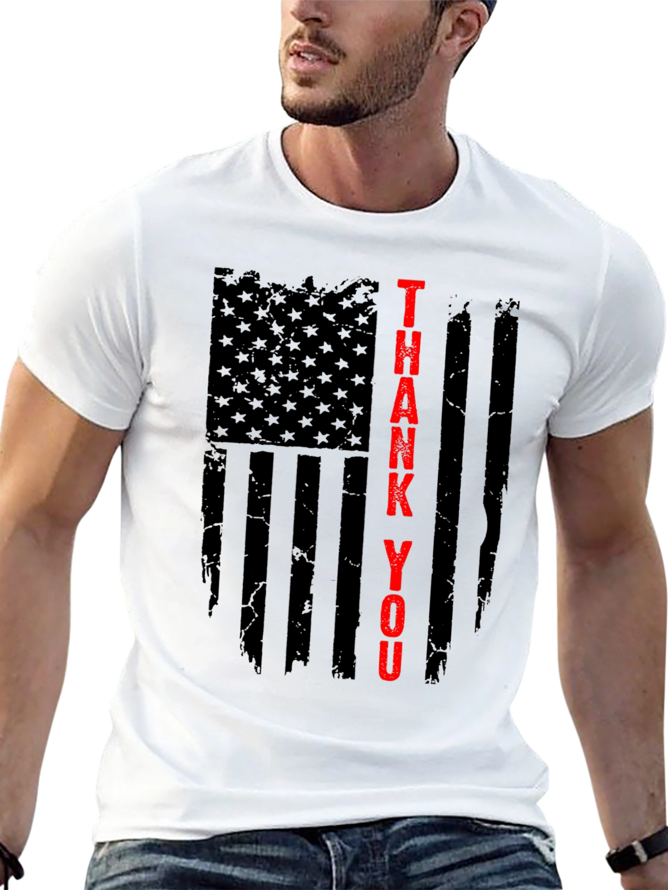 Thank You USA Flag Graphic T-Shirt