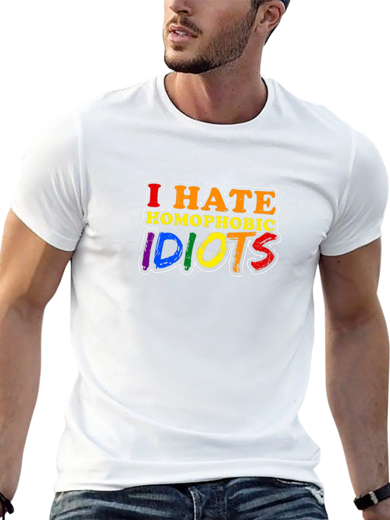 I Hate Homophobic Idiots T-Shirt LGBTQ Pride