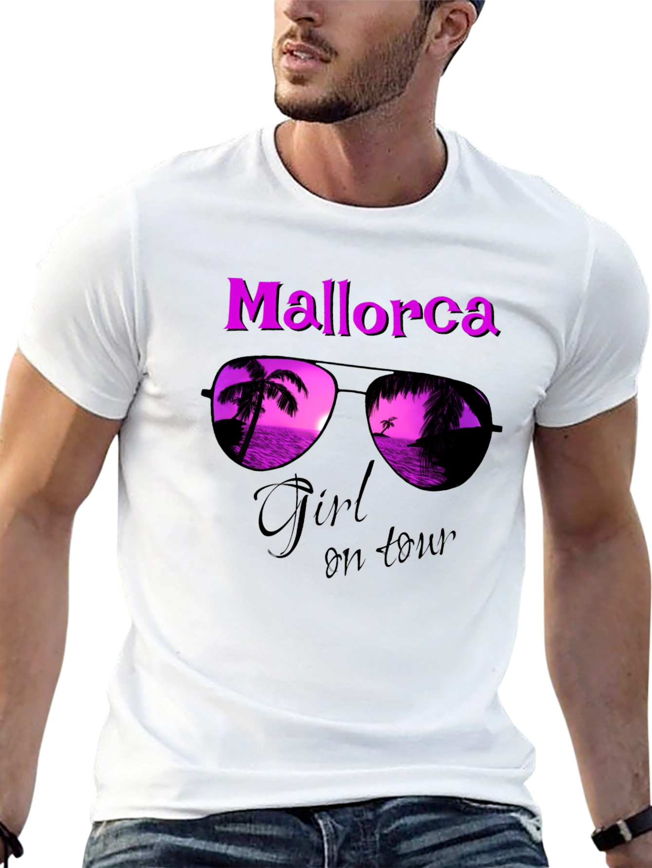 Mallorca Girl on Tour Black T-Shirt