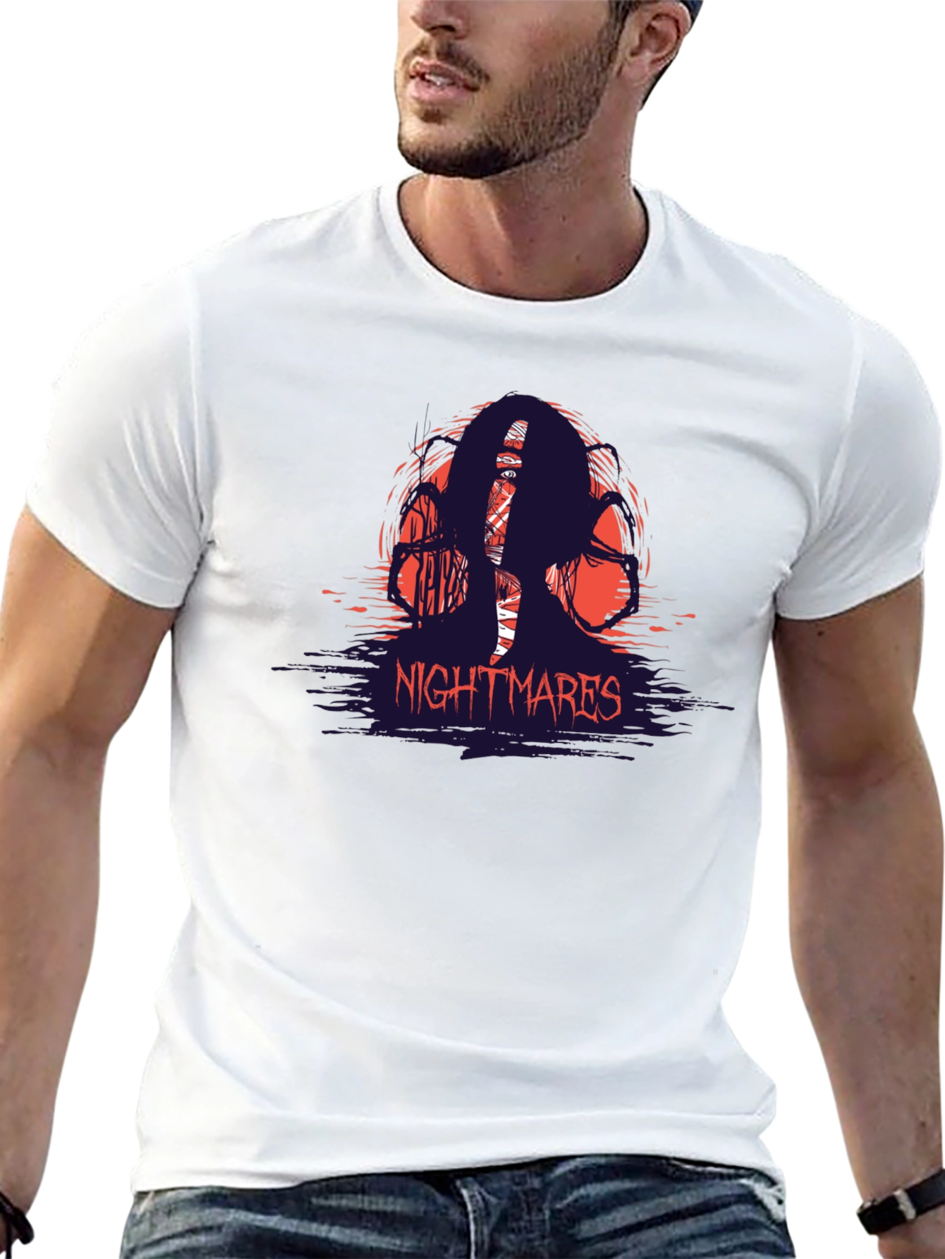 Nightmares Graphic T-Shirt - Horror Theme Tee