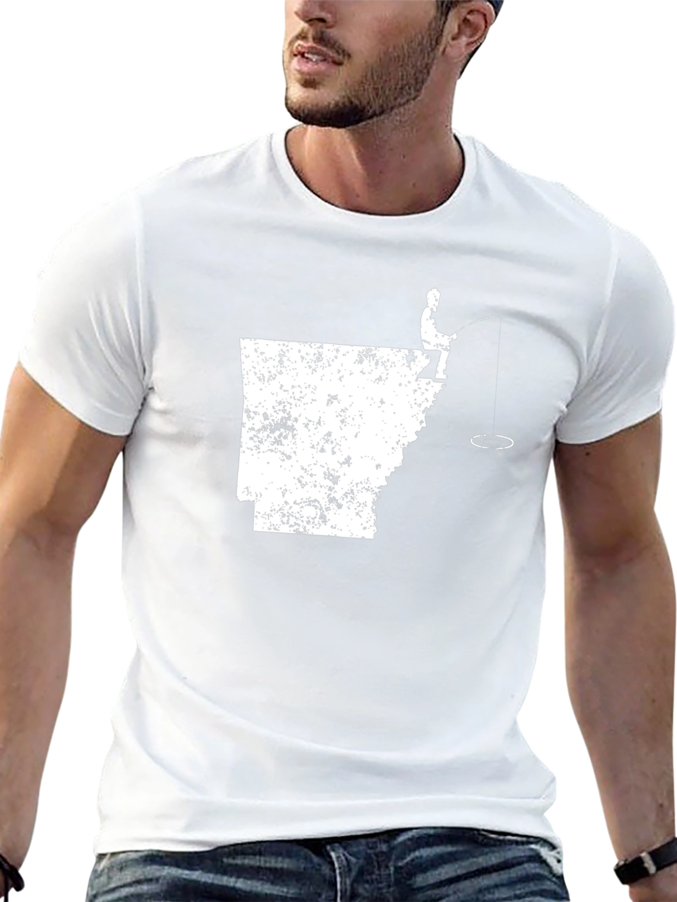 Arkansas Fishing T-Shirt - State Outline Tee