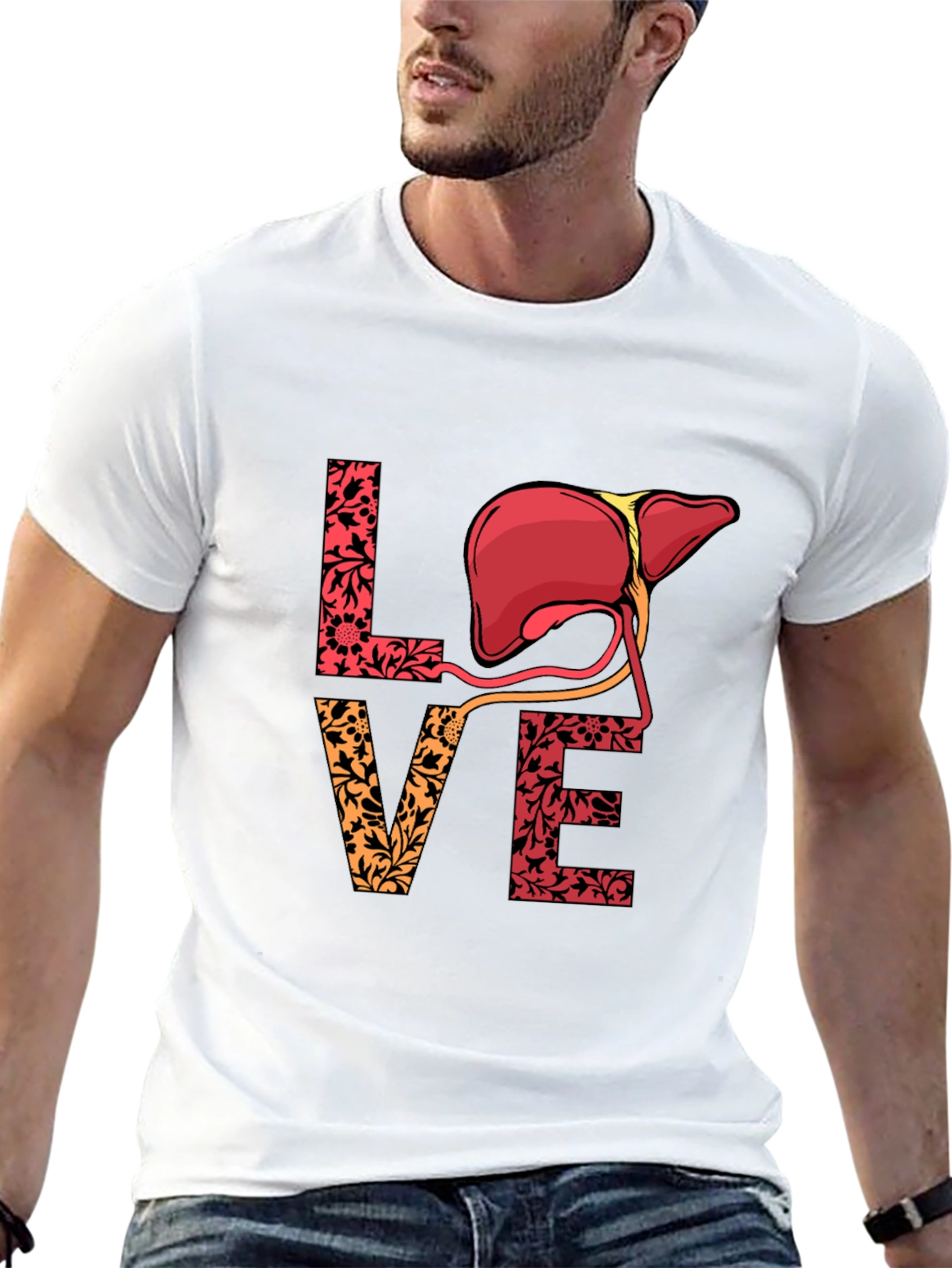 Love Liver T-Shirt - Floral Anatomy Tee
