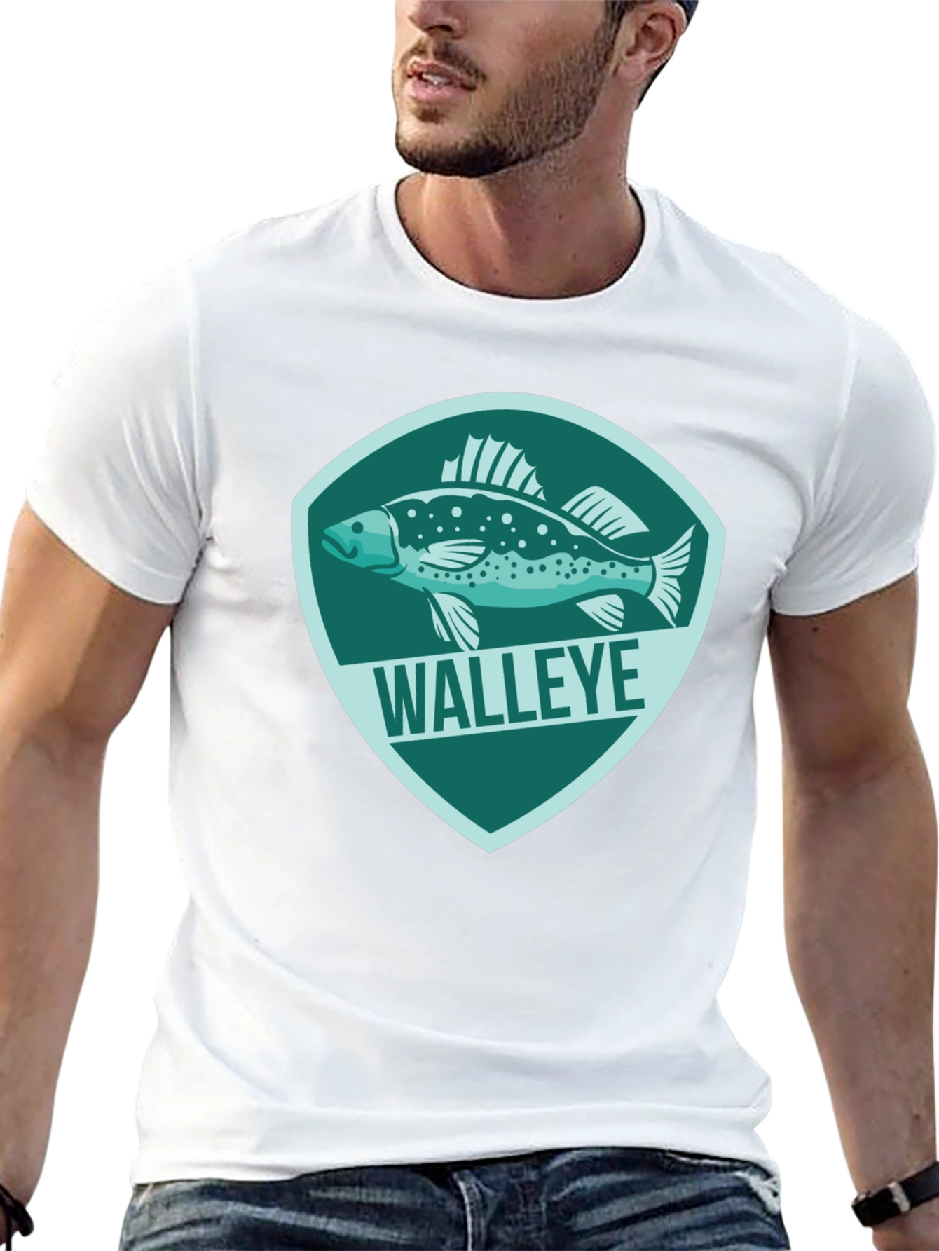 Walleye Fish Graphic Tee - Mens Black T-Shirt
