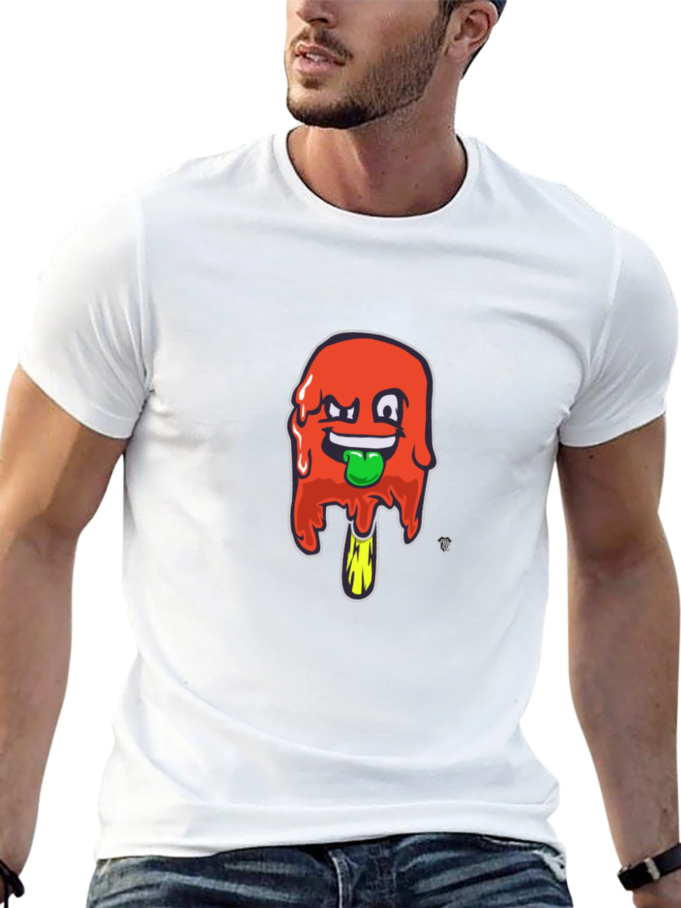 Funky Popsicle Graphic Tee - Black Cotton Blend