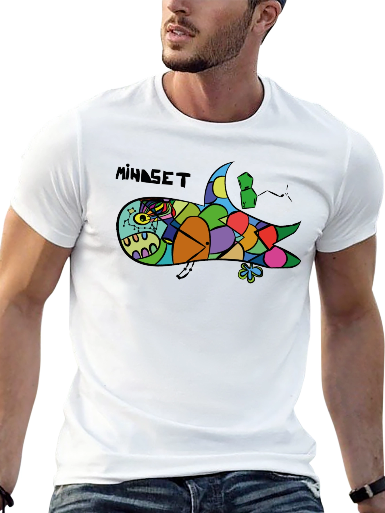 Mindset Artistic Shark Graphic Black T-Shirt