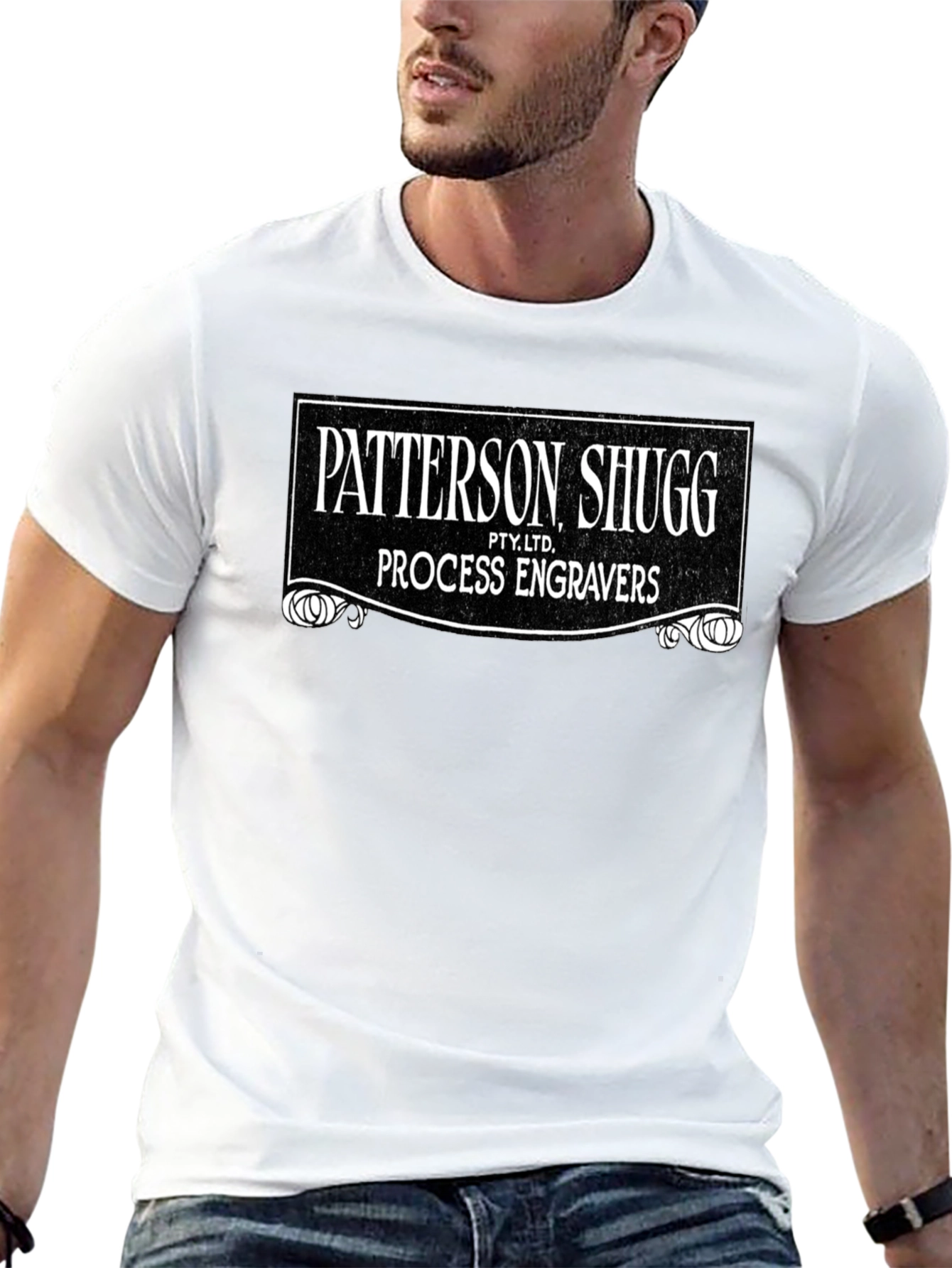 Patterson Shugg Process Engravers Black Graphic Tee