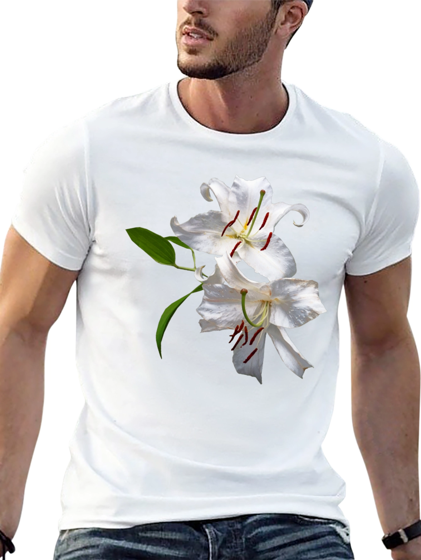 Floral Print Crew Neck Tee