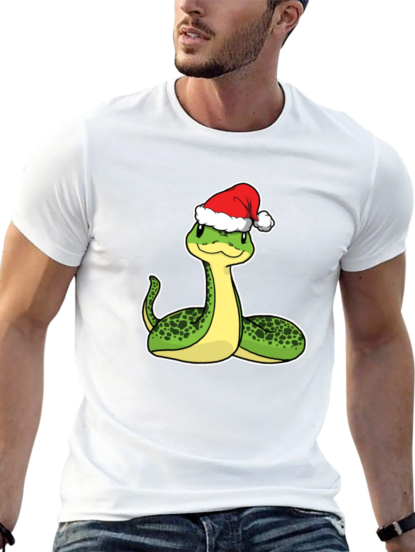 Festive Snake Graphic Tee - Holiday Style