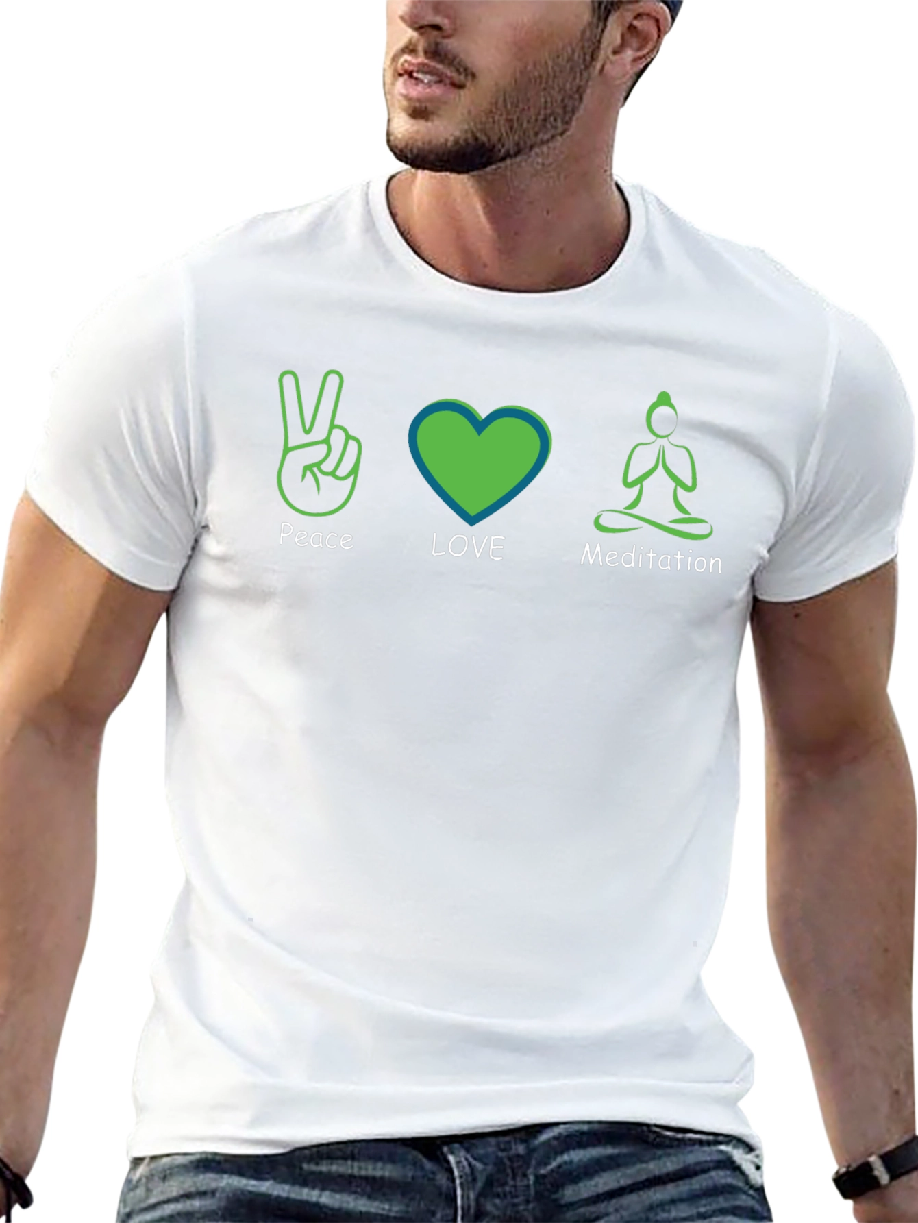 Peace Love Meditation Graphic T-Shirt