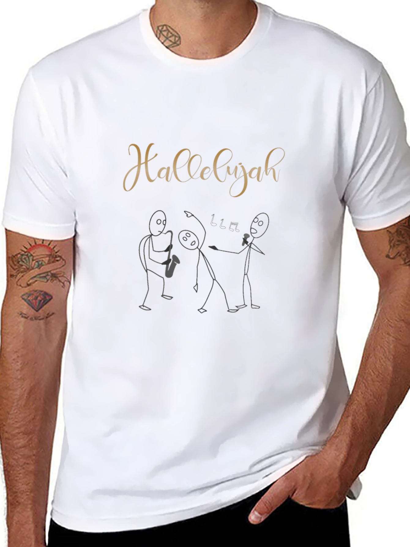 Hallelujah Stick Figure Band Tee