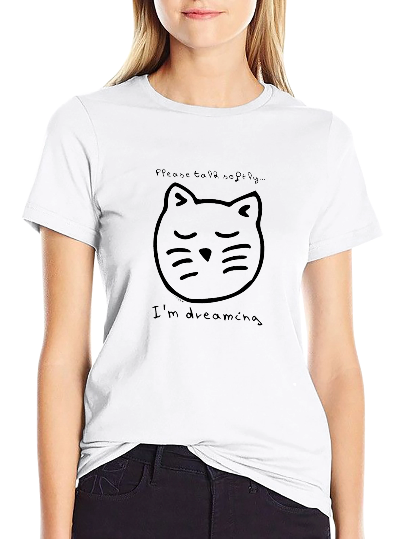 Dreaming Cat Graphic Tee - Soft & Stylish