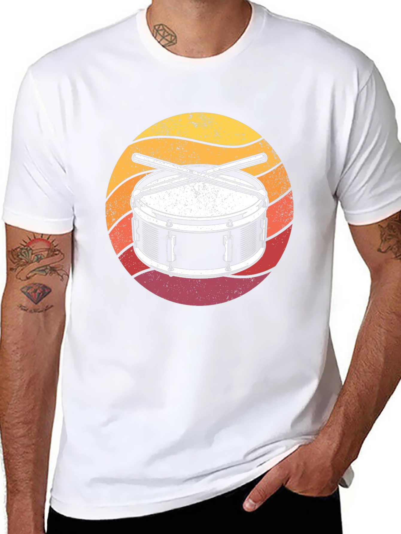 Drum Kit Sunset Graphic T-Shirt