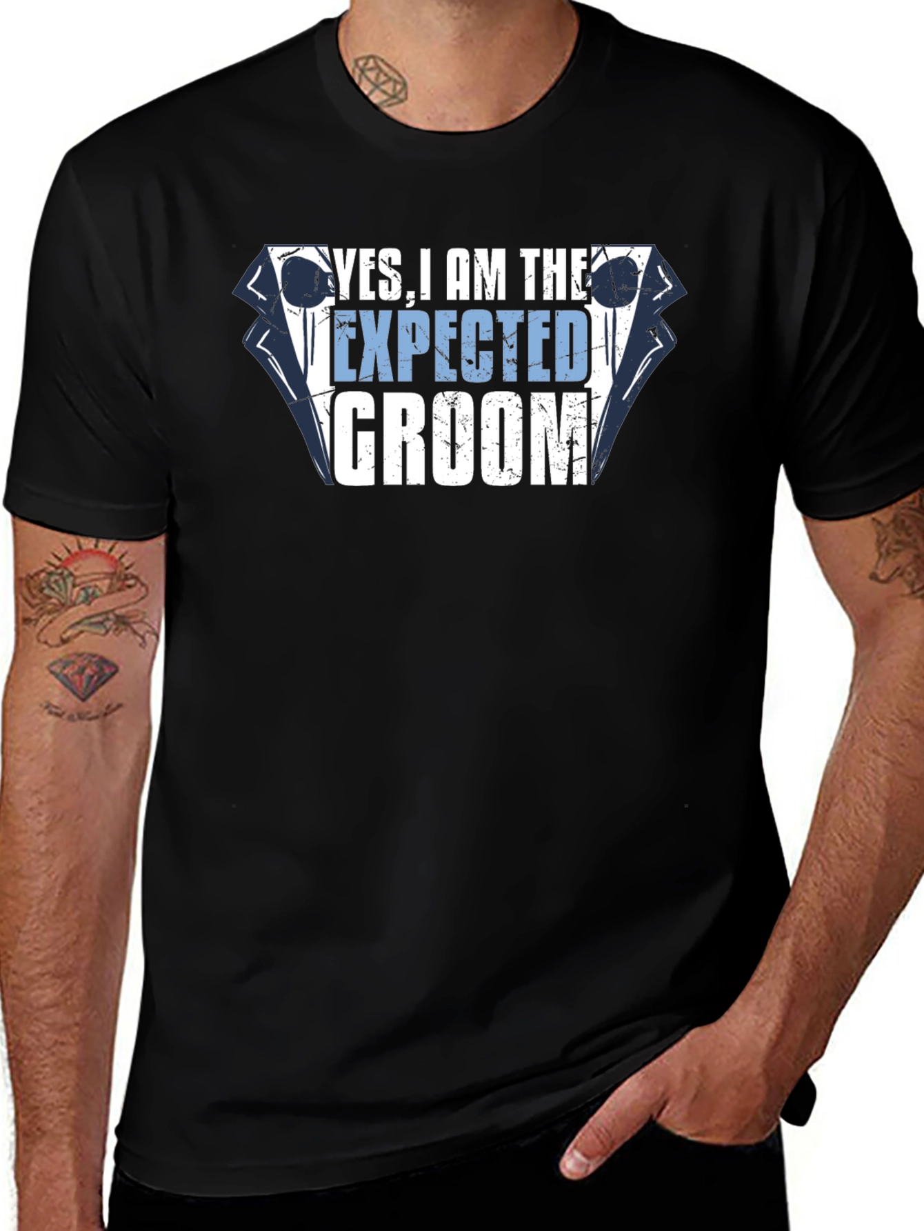 Yes I am the Expected Groom Black T-Shirt