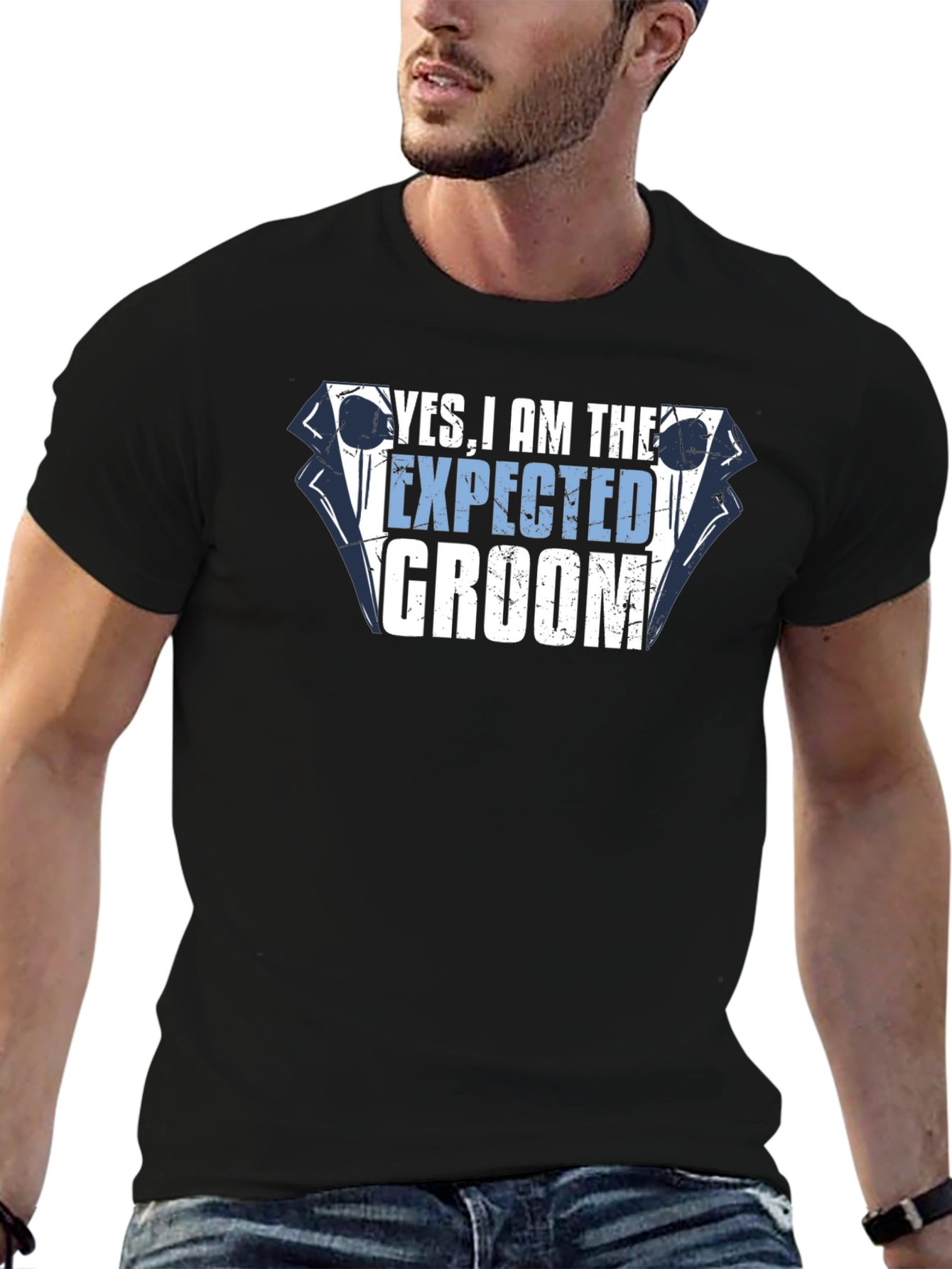 Yes I am the Expected Groom Black T-Shirt