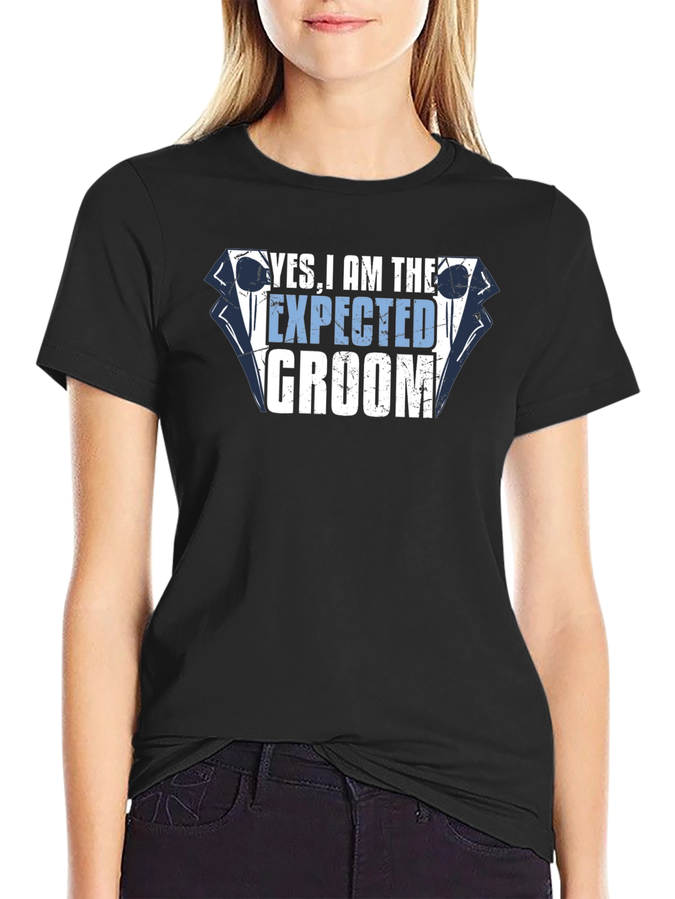 Yes I am the Expected Groom Black T-Shirt