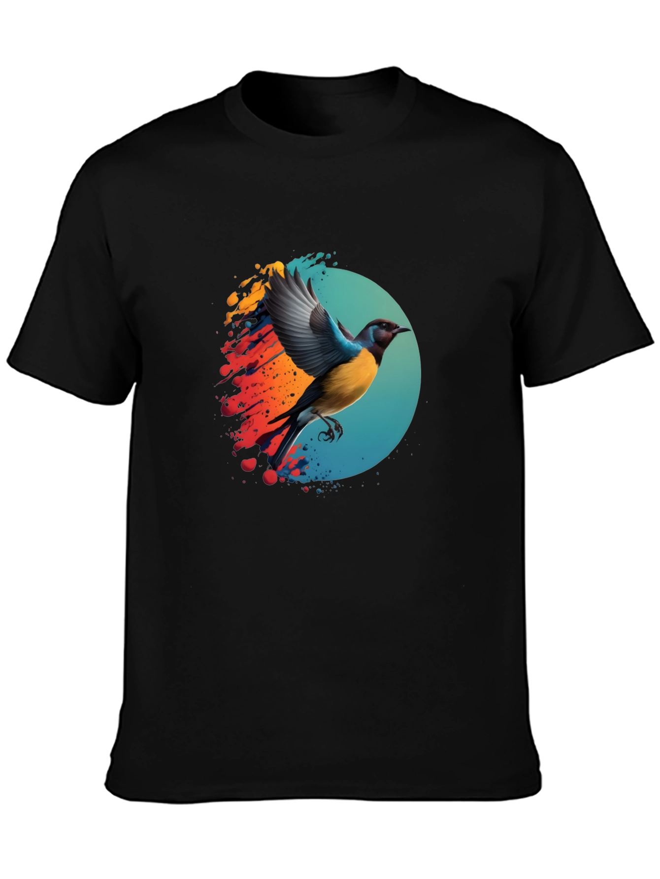 Bird Graphic Print T-Shirt - Stylish Mens Tee