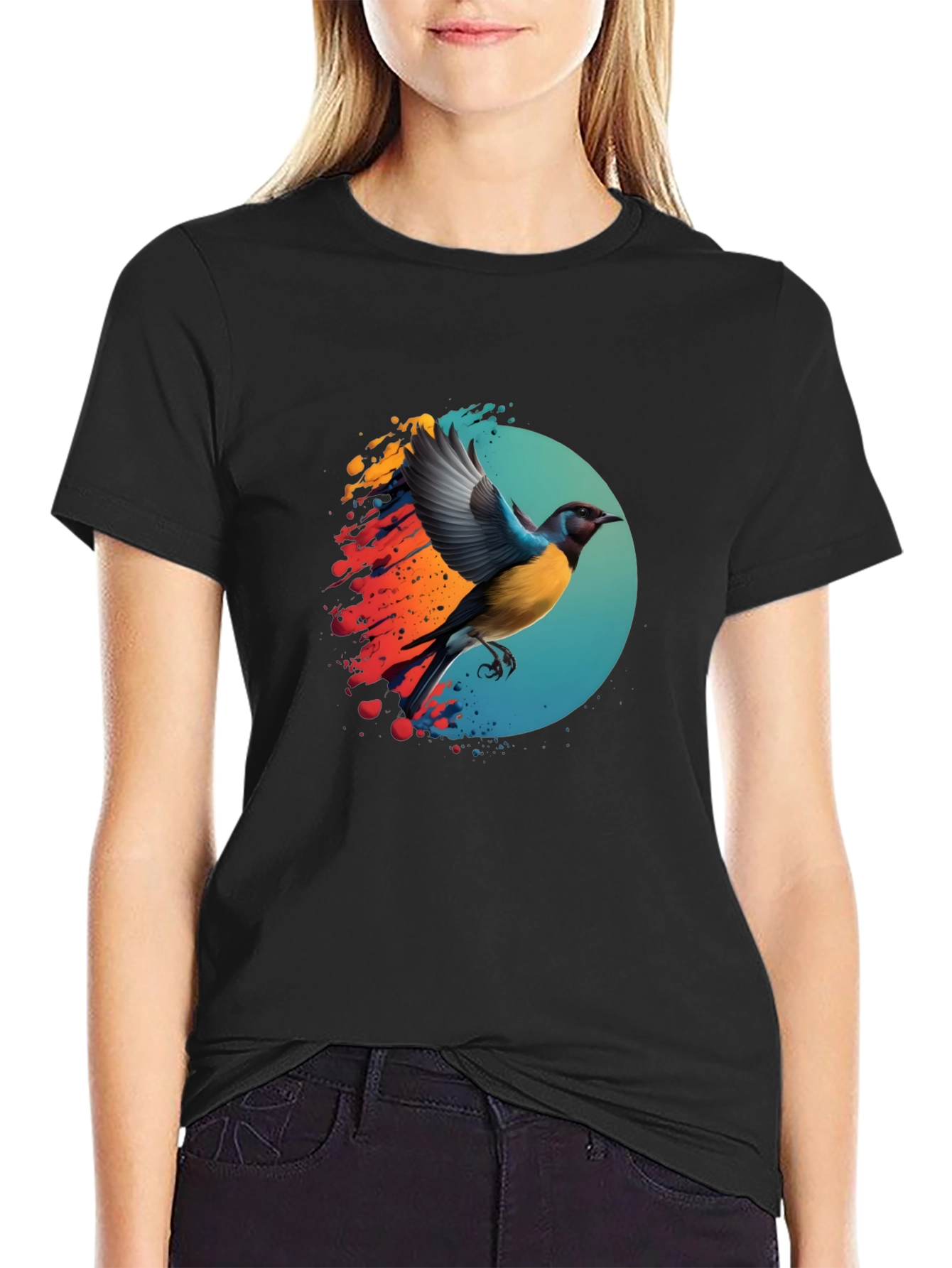 Bird Graphic Print T-Shirt - Stylish Mens Tee