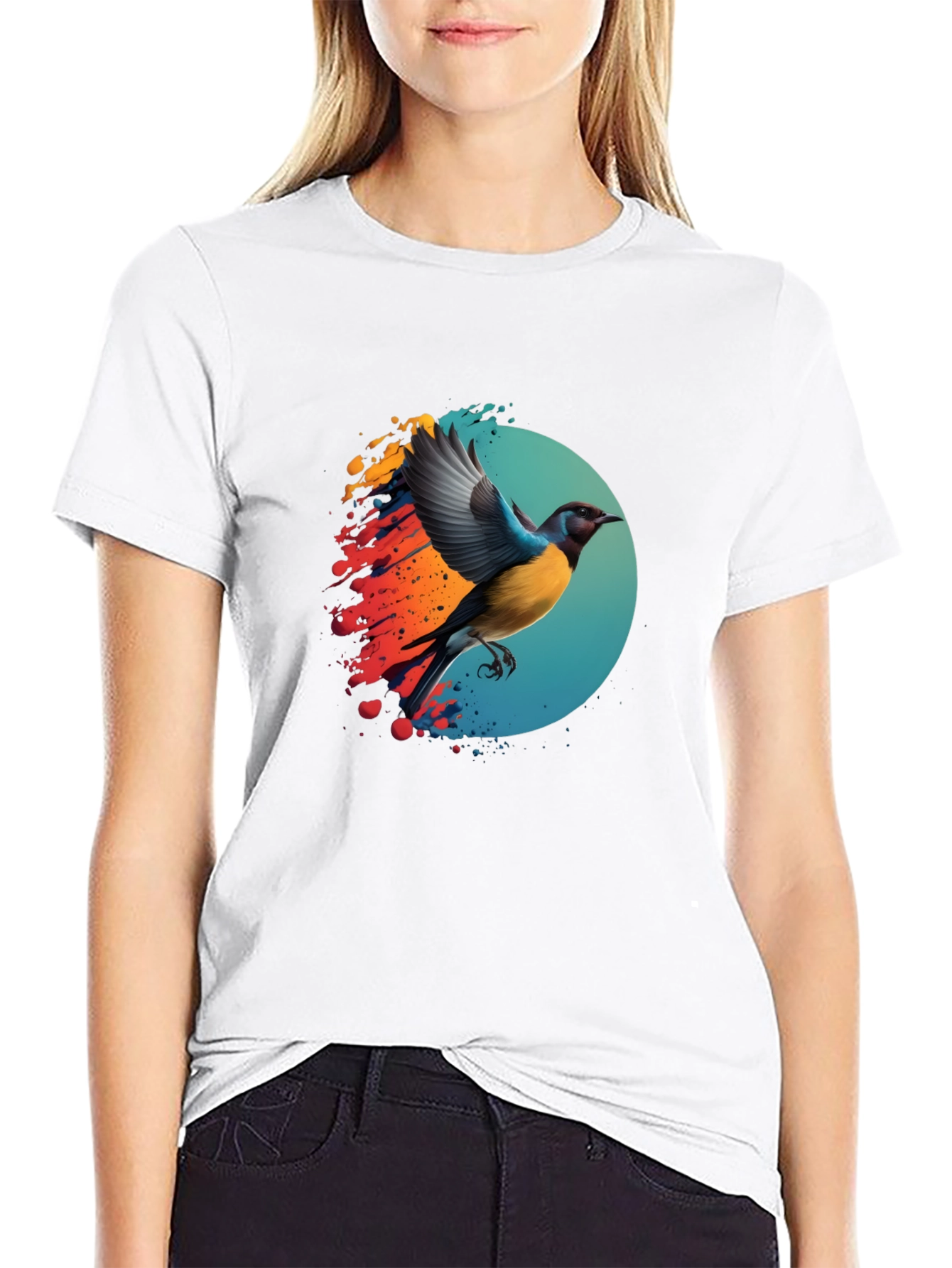Bird Graphic Print T-Shirt - Stylish Mens Tee