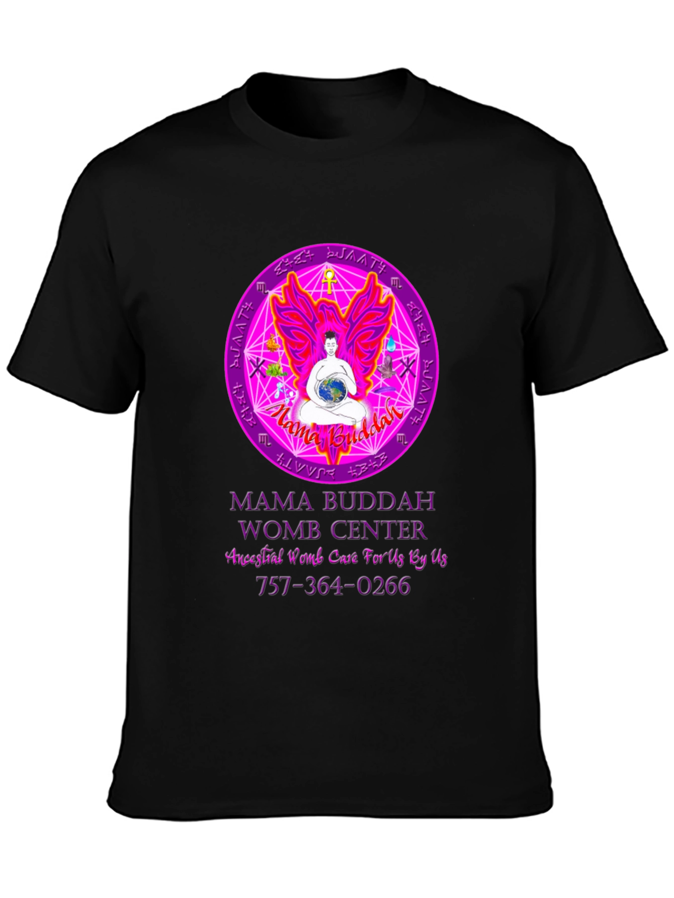 Mama Buddah Womb Center Graphic T-Shirt