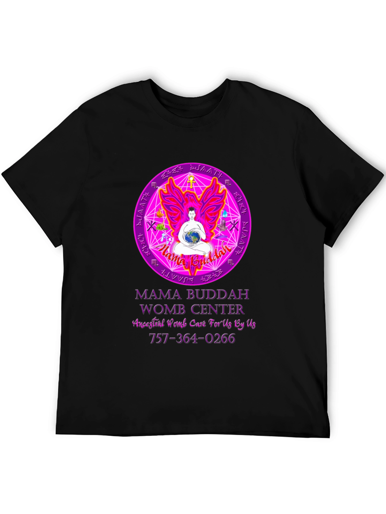 Mama Buddah Womb Center Graphic T-Shirt