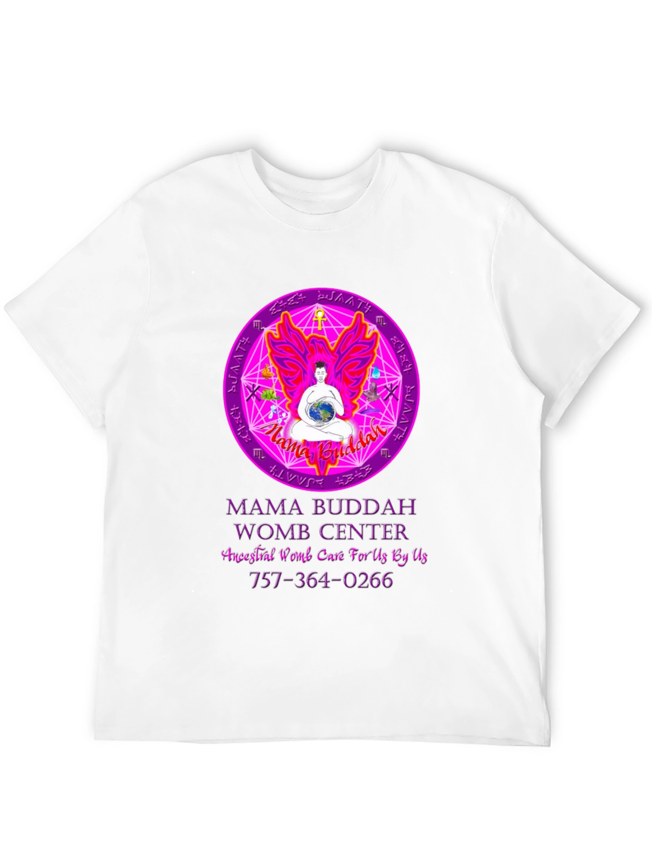 Mama Buddah Womb Center Graphic T-Shirt