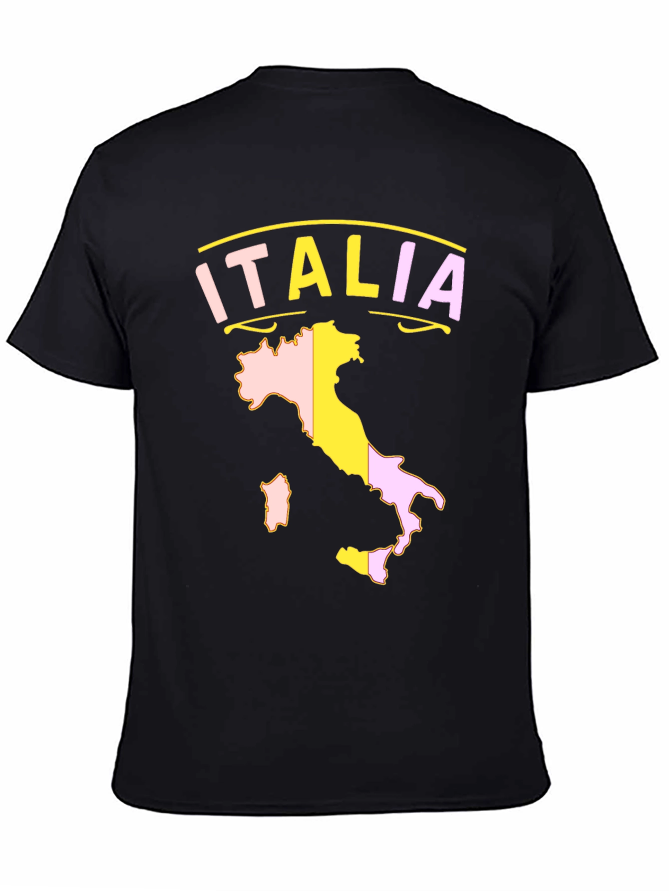 Italia Map T-Shirt - Black Graphic Tee