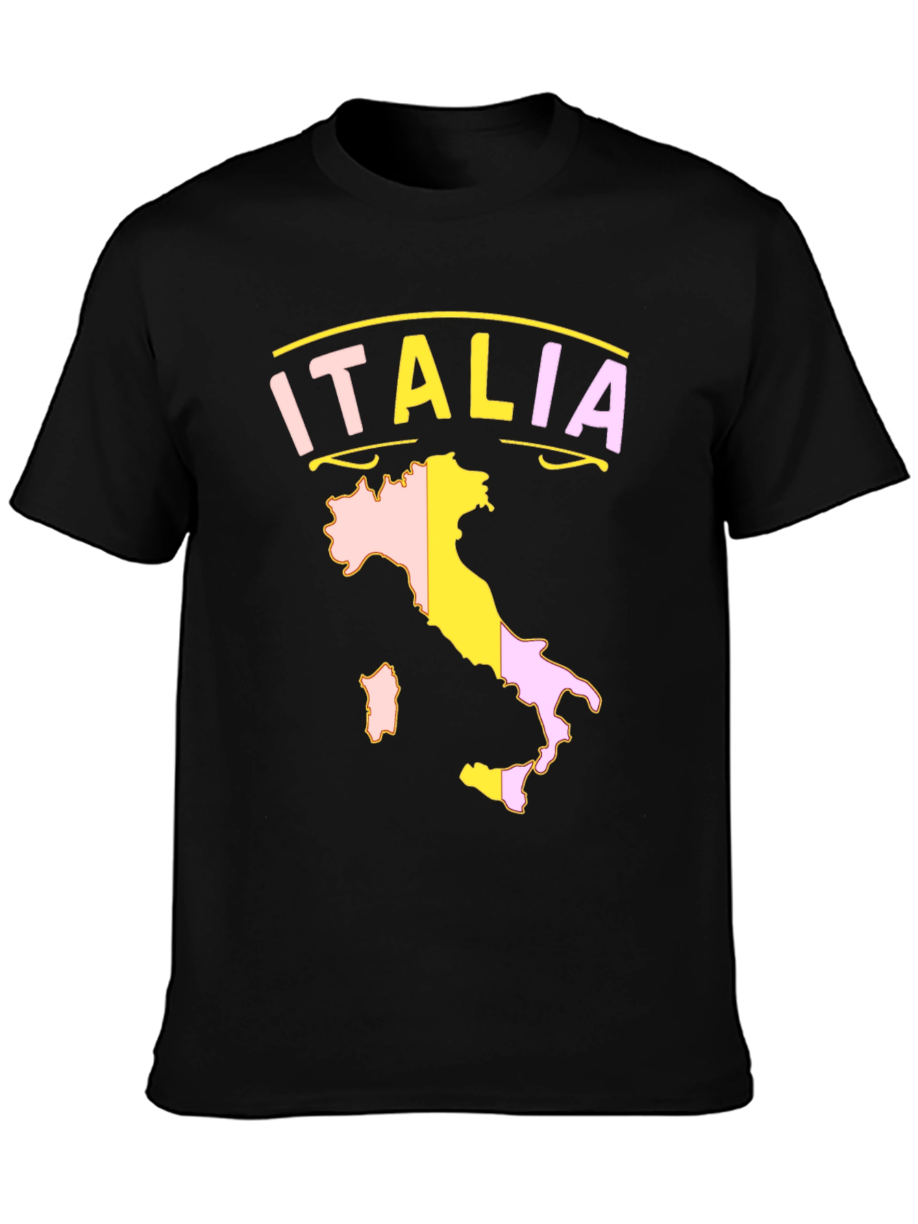 Italia Map T-Shirt - Black Graphic Tee