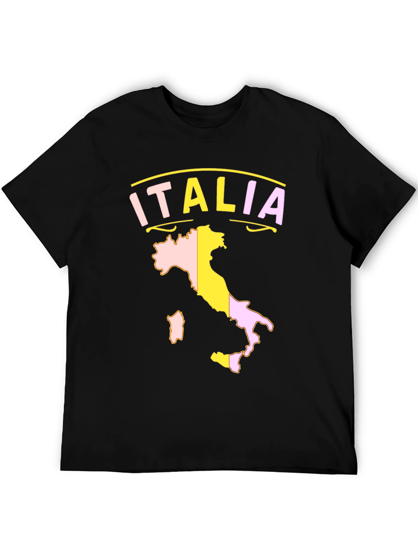 Italia Map T-Shirt - Black Graphic Tee