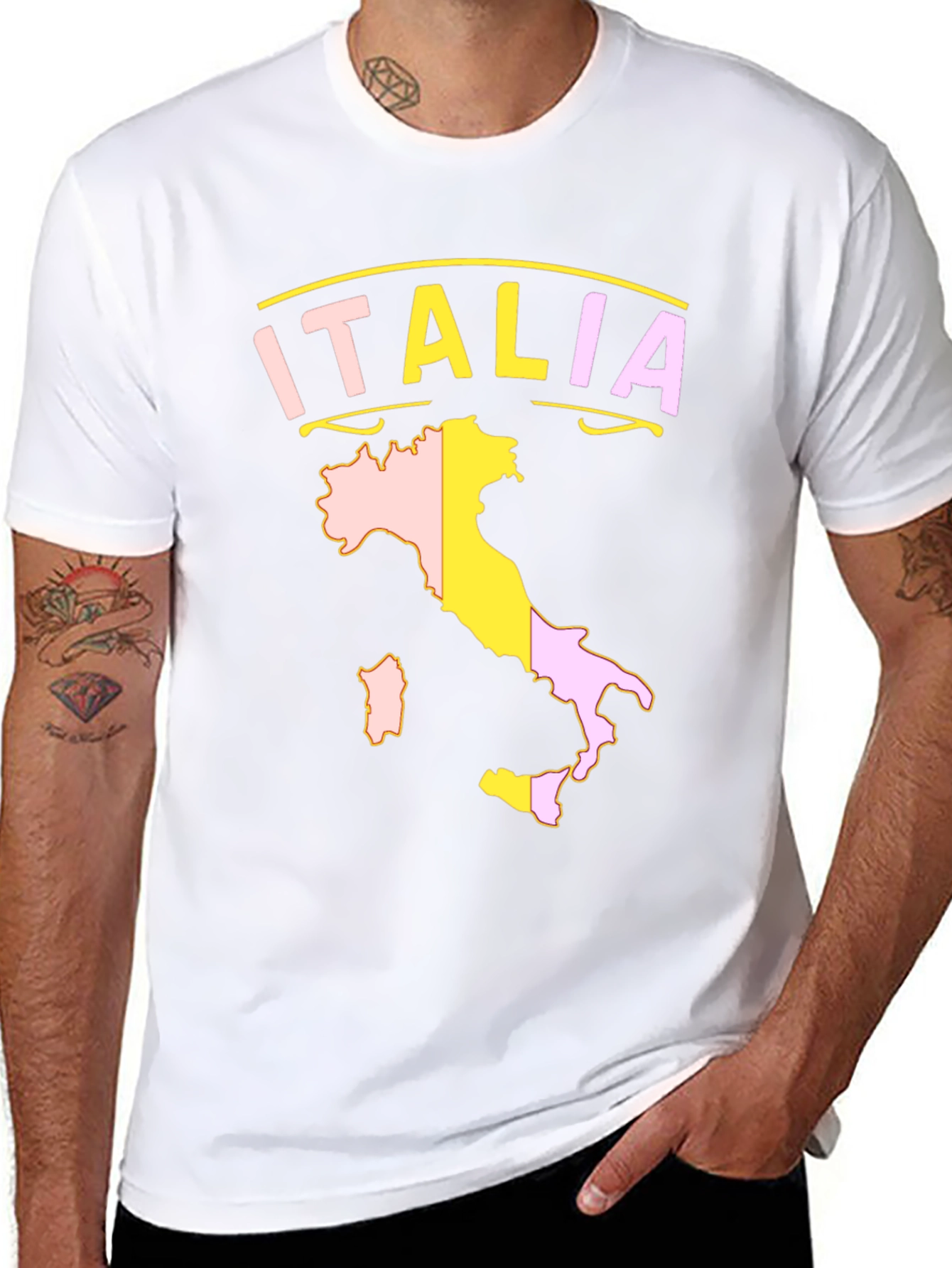 Italia Map T-Shirt - Black Graphic Tee