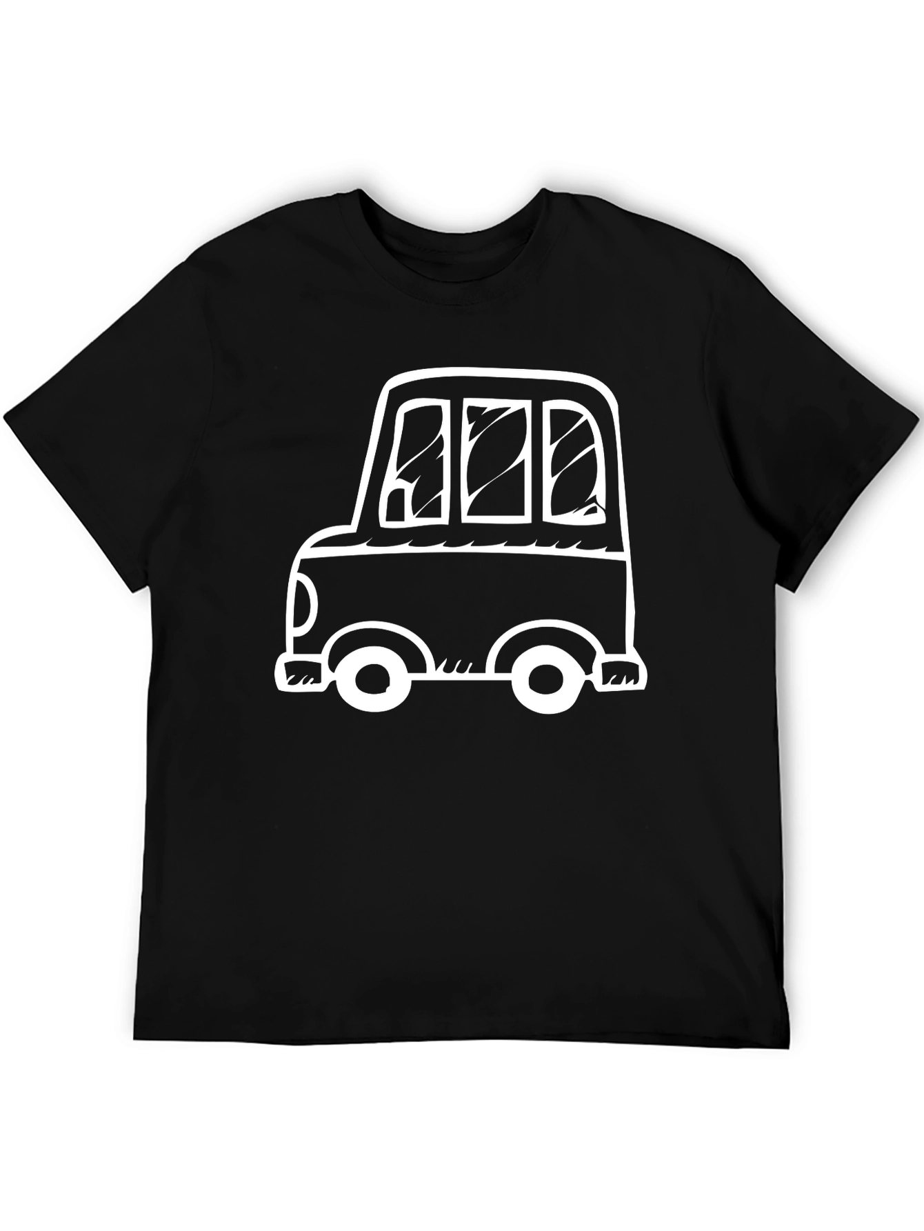 Cartoon Car Graphic Black T-Shirt