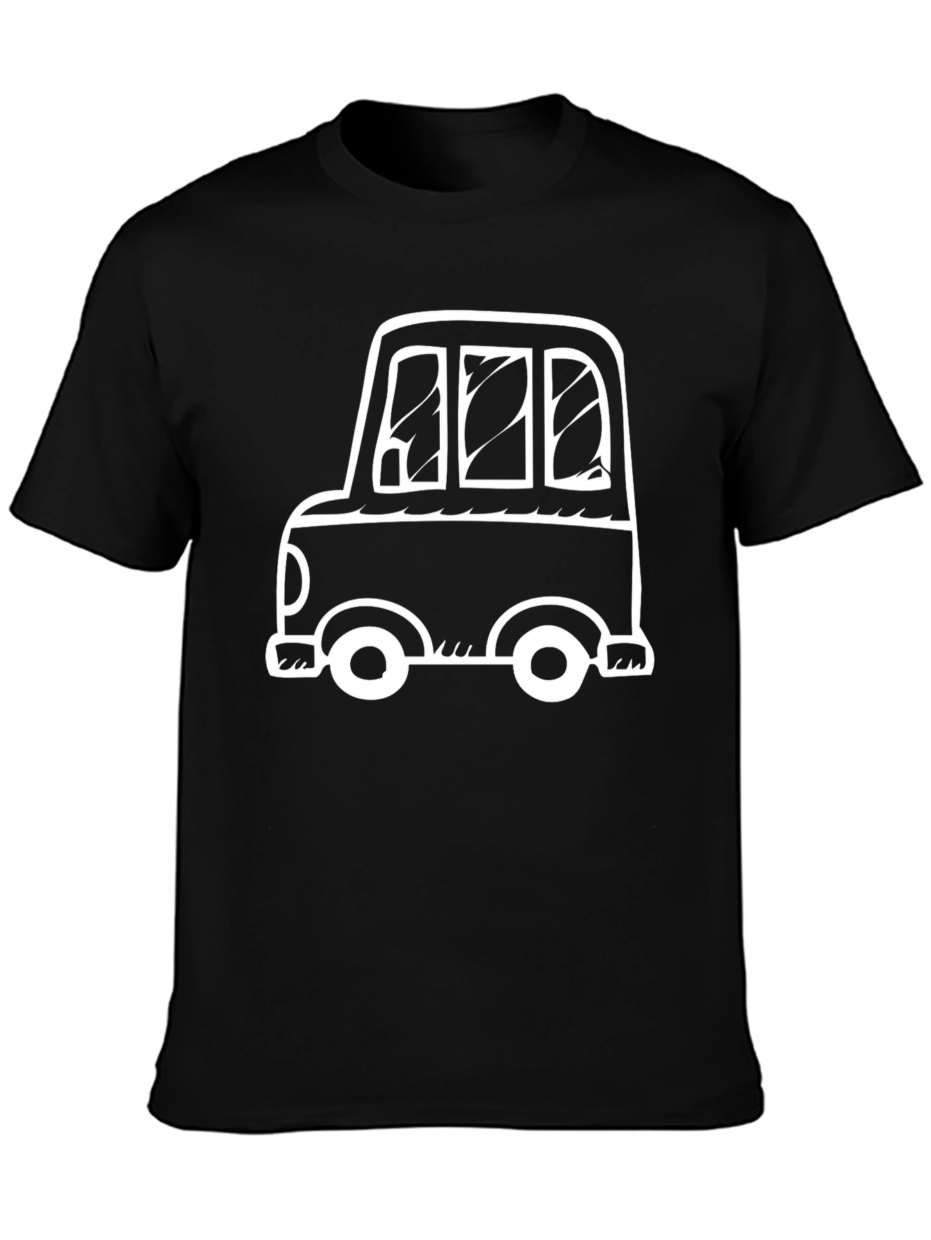 Cartoon Car Graphic Black T-Shirt
