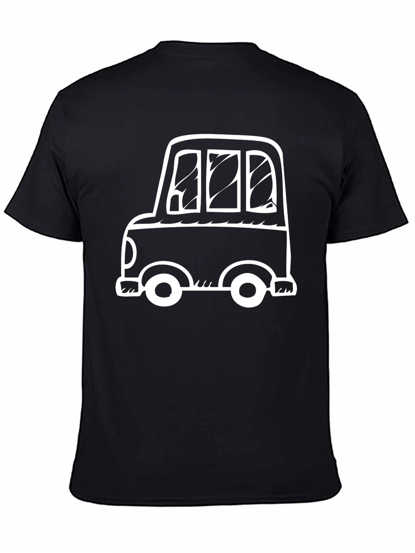 Cartoon Car Graphic Black T-Shirt
