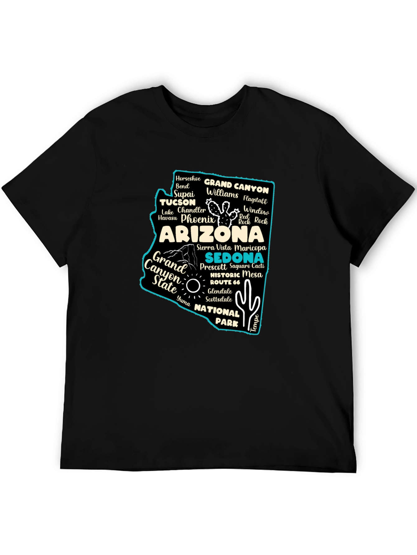 Arizona State Travel Map T-Shirt