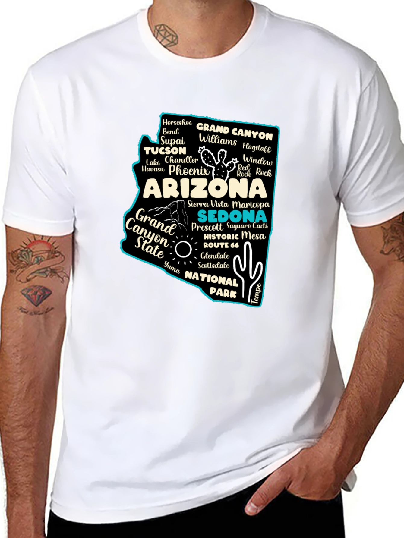 Arizona State Travel Map T-Shirt