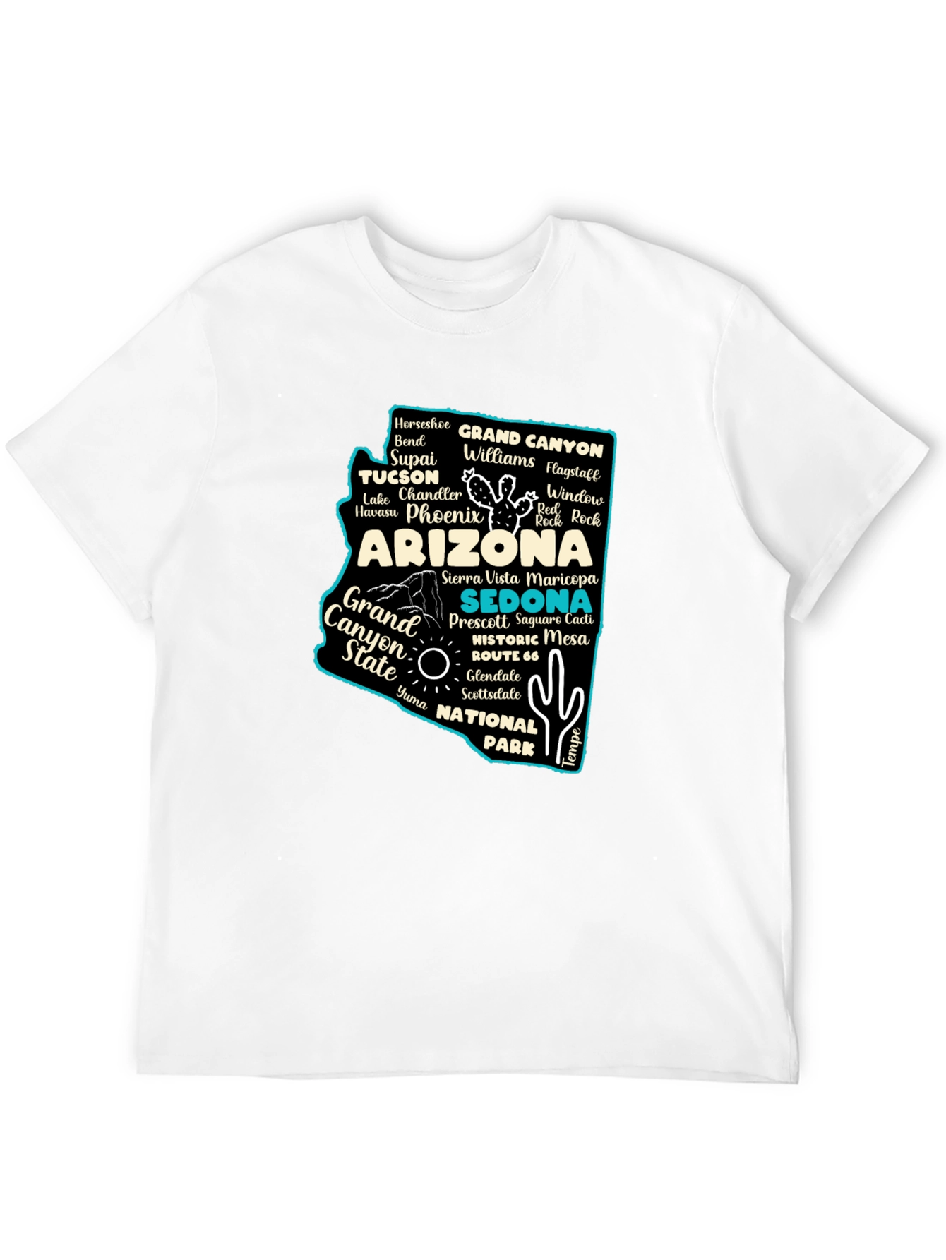 Arizona State Travel Map T-Shirt