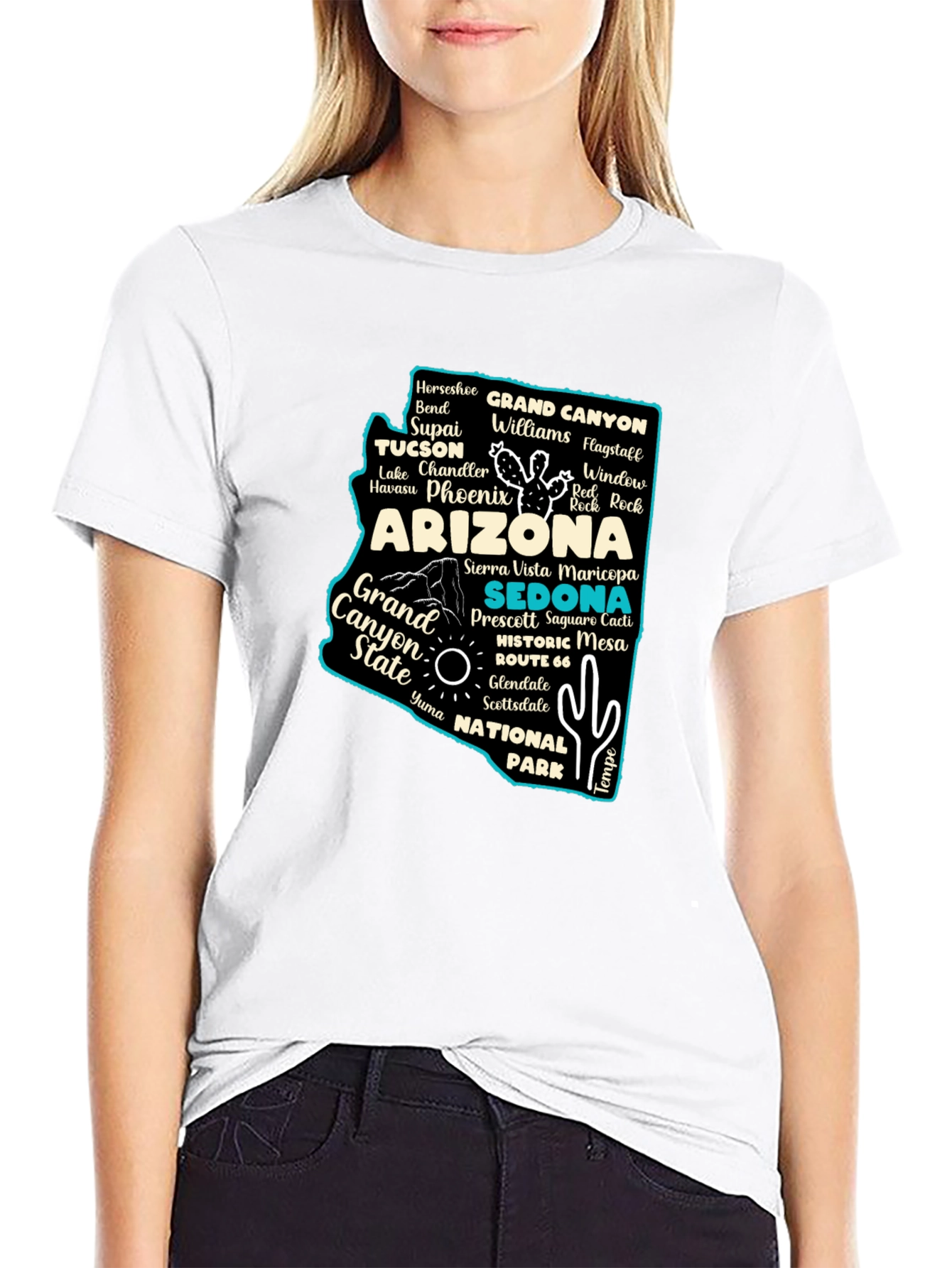 Arizona State Travel Map T-Shirt