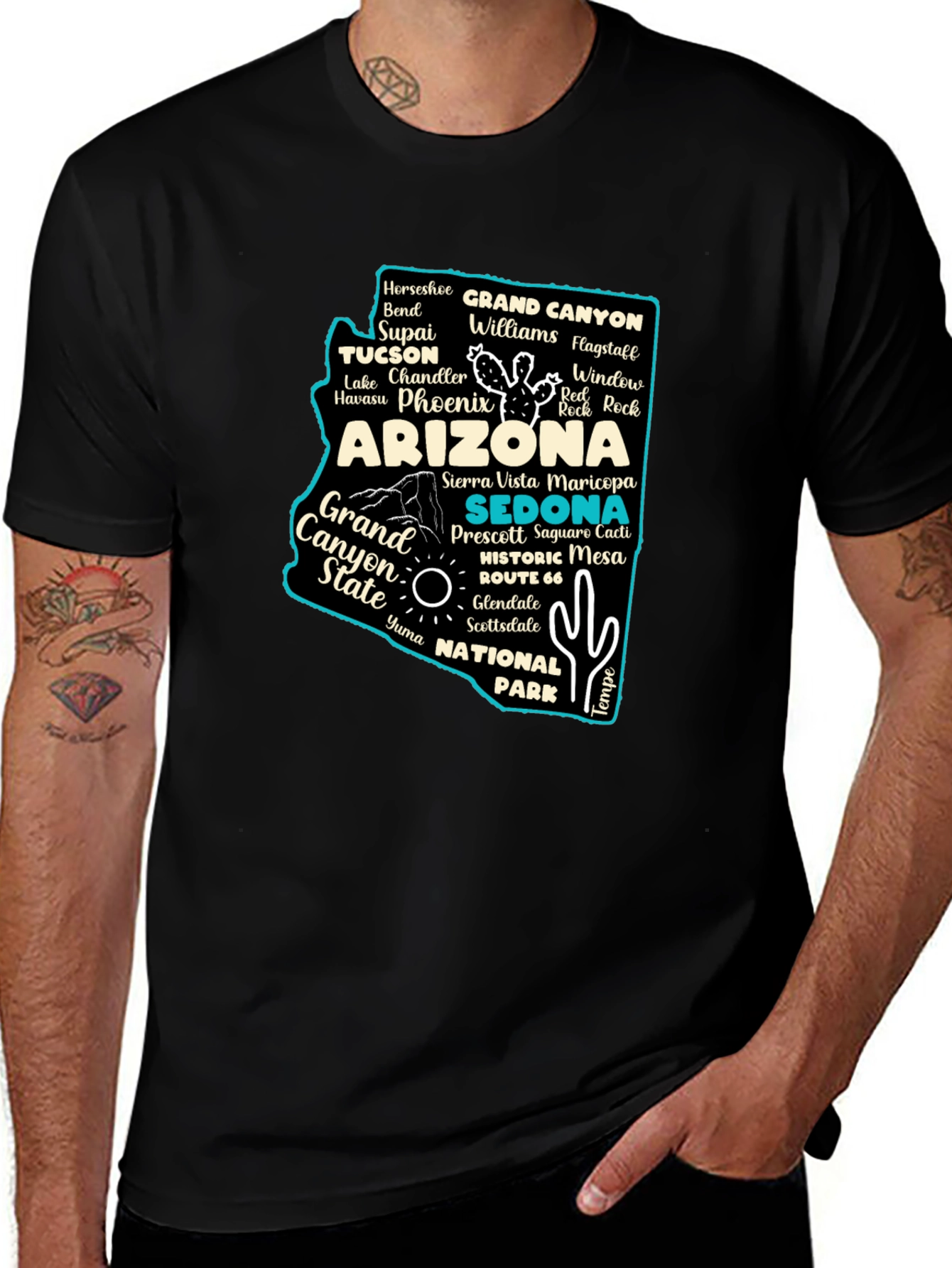 Arizona State Travel Map T-Shirt