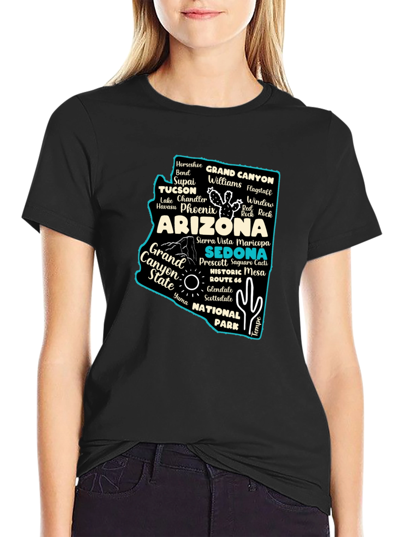 Arizona State Travel Map T-Shirt