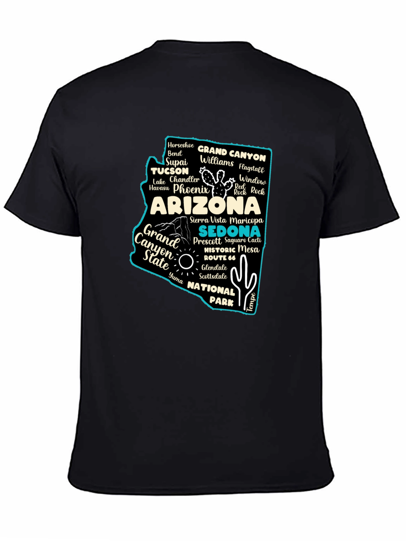 Arizona State Travel Map T-Shirt