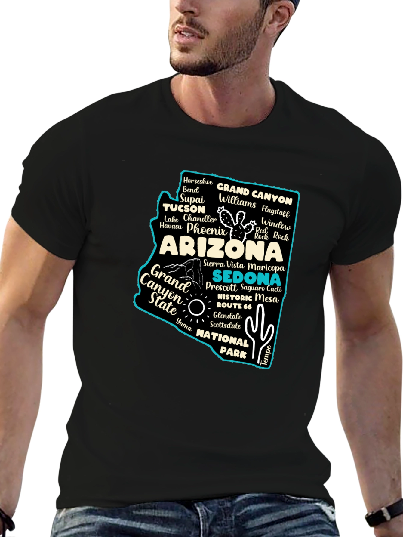 Arizona State Travel Map T-Shirt