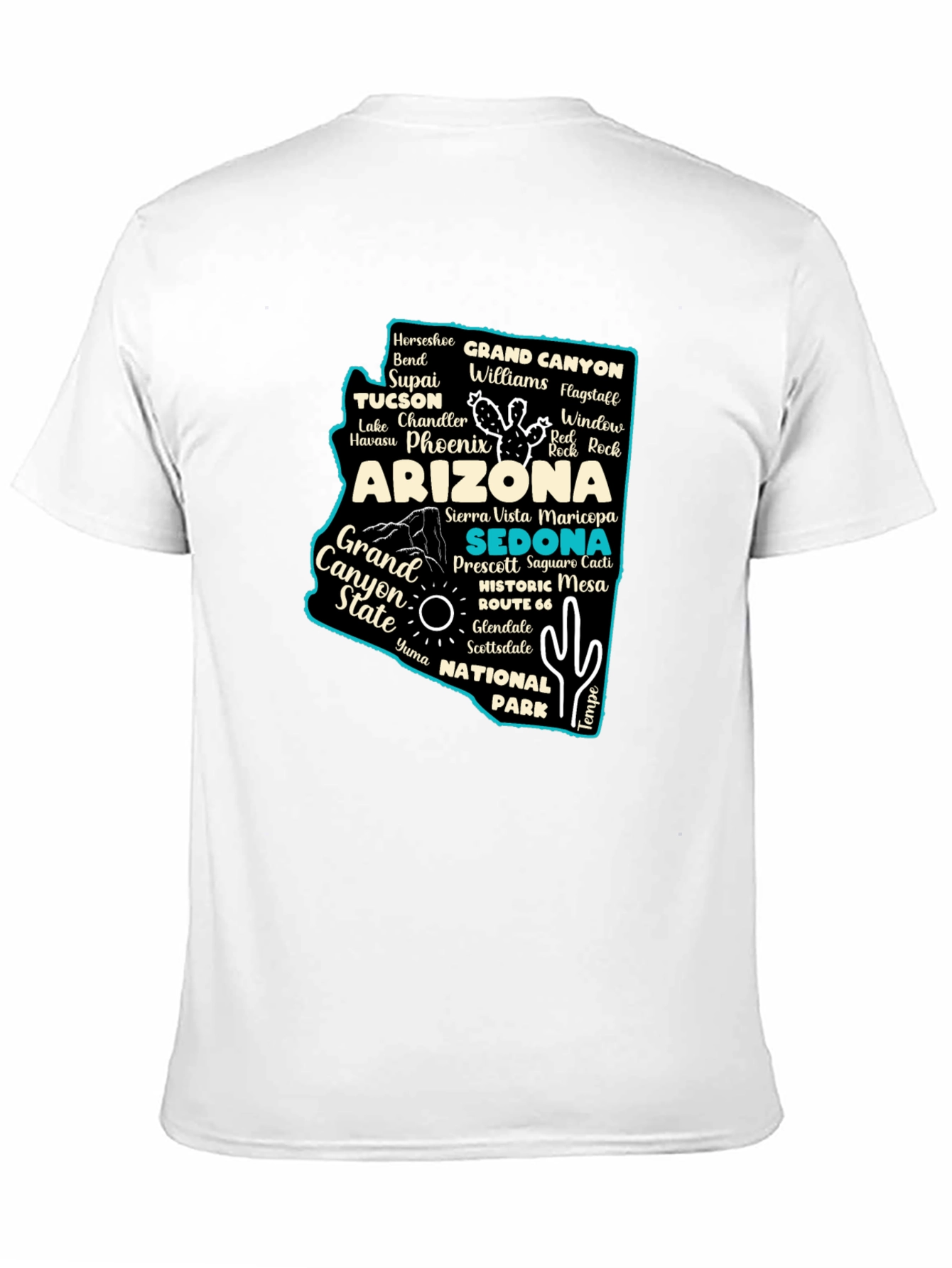 Arizona State Travel Map T-Shirt